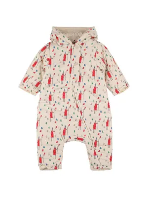 Jellymallow   Printed tech puffer snow romper 