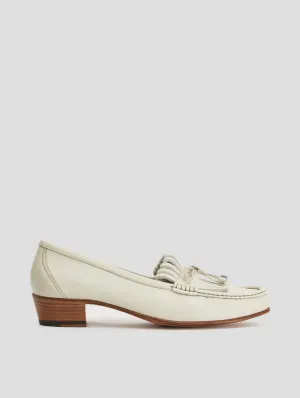 JULIAN 30MM "MOJAVE" LOAFER IN OFF WHITE CALFSKIN