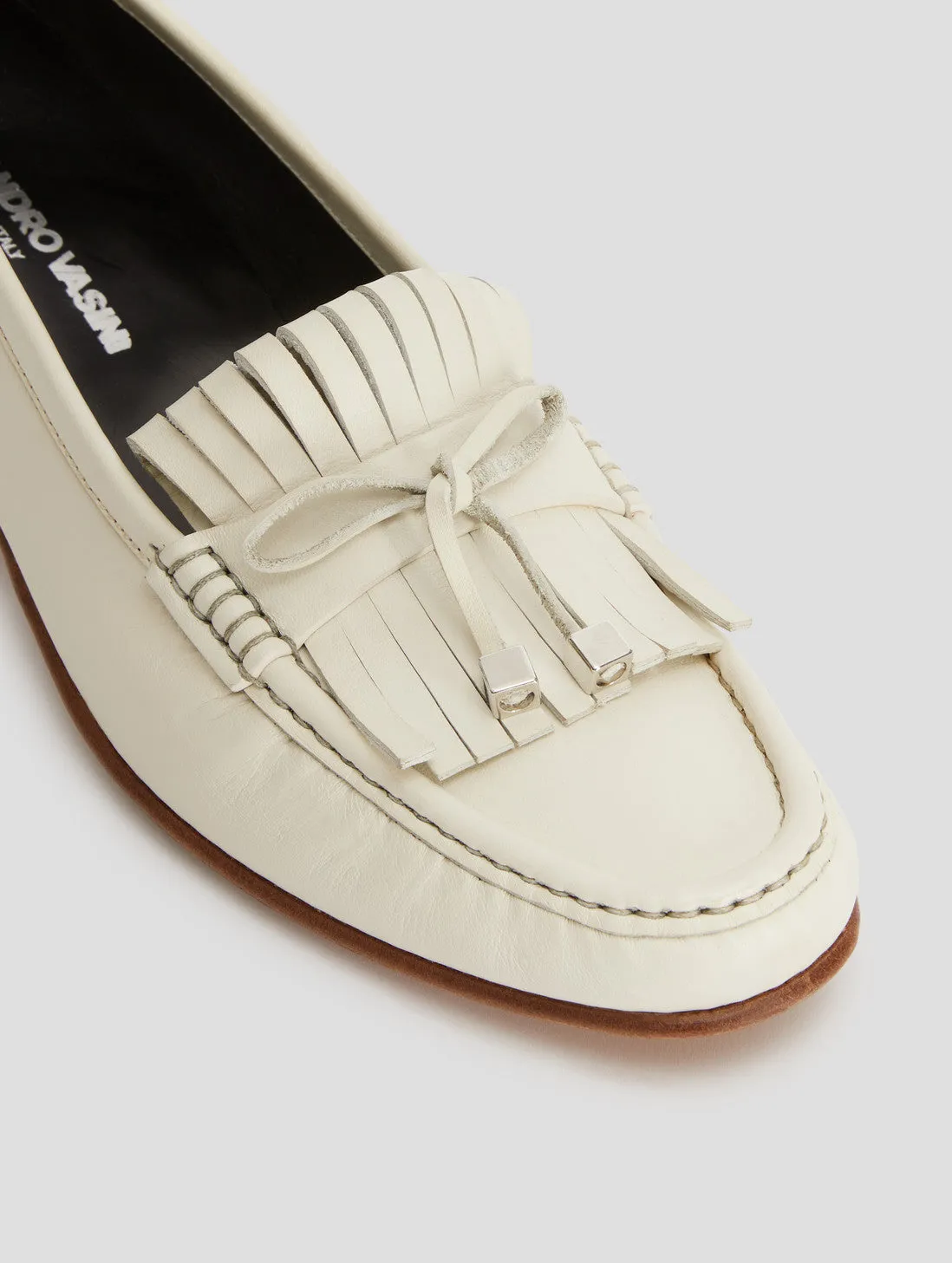 JULIAN 30MM "MOJAVE" LOAFER IN OFF WHITE CALFSKIN