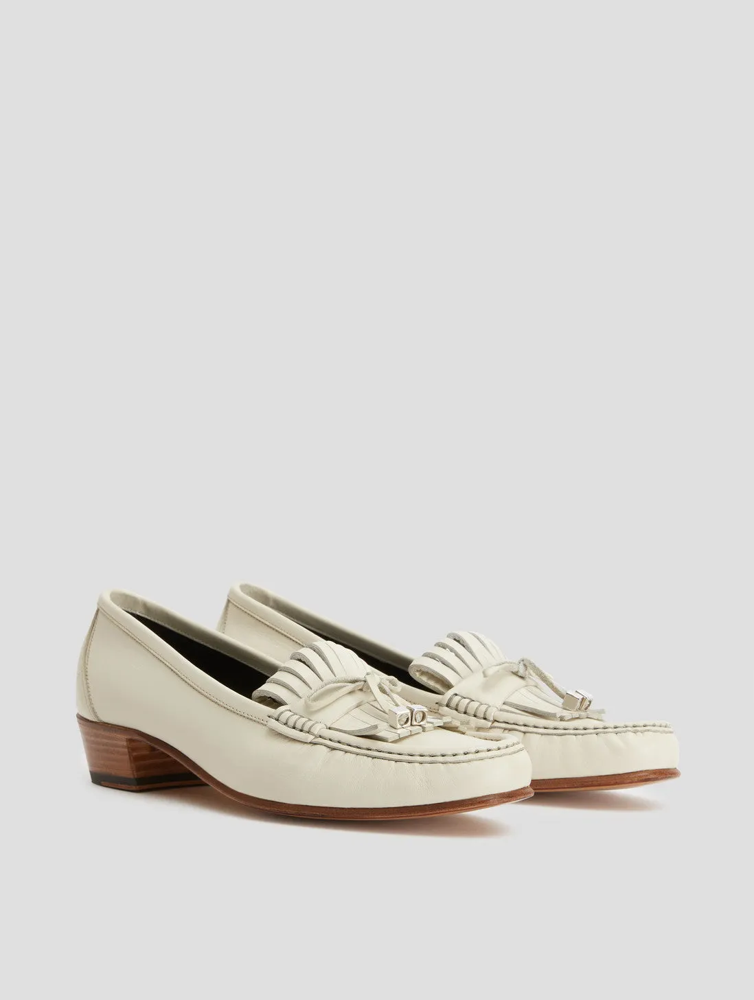 JULIAN 30MM "MOJAVE" LOAFER IN OFF WHITE CALFSKIN