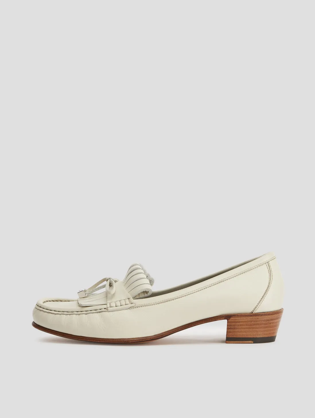 JULIAN 30MM "MOJAVE" LOAFER IN OFF WHITE CALFSKIN