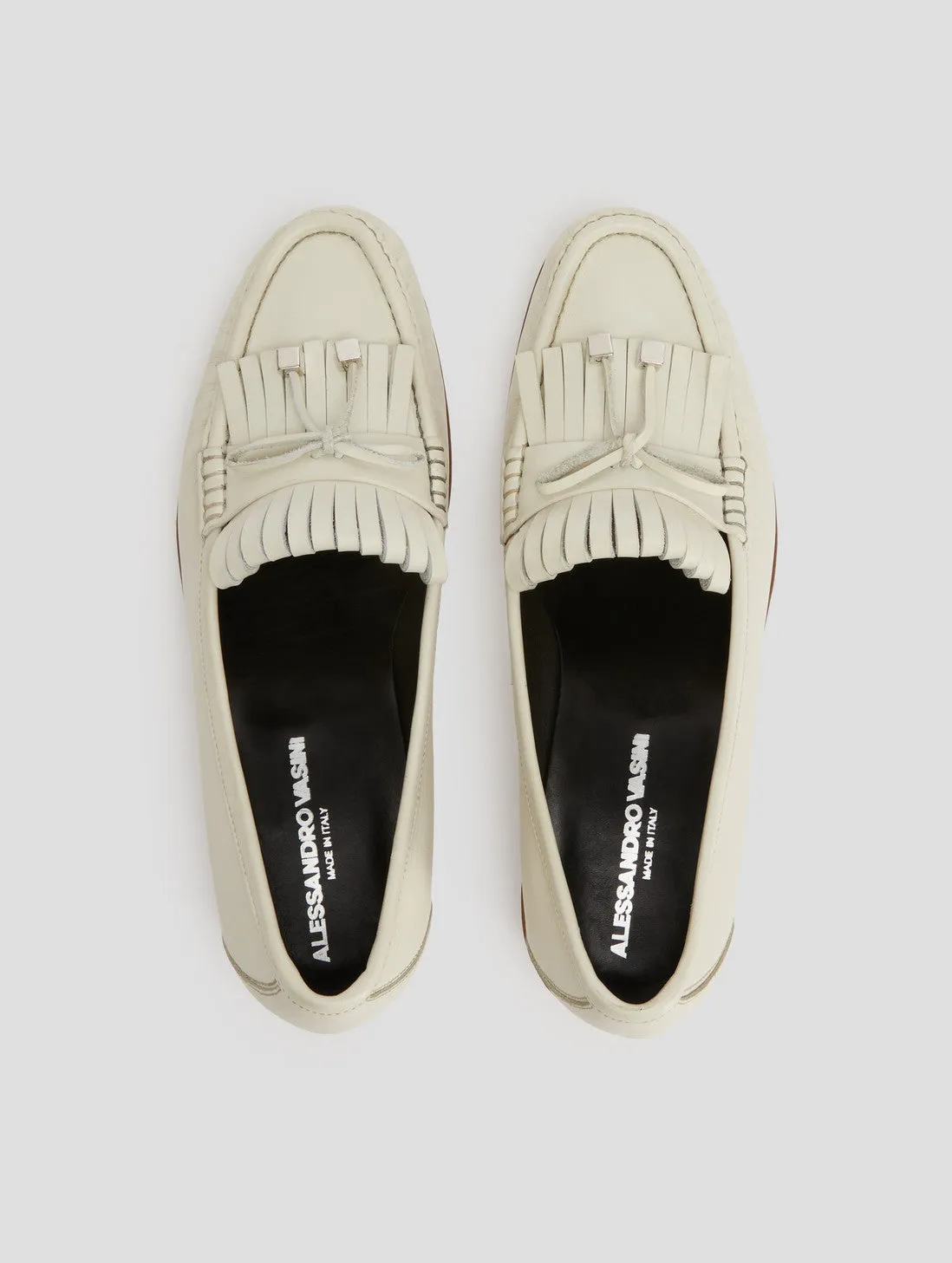 JULIAN 30MM "MOJAVE" LOAFER IN OFF WHITE CALFSKIN