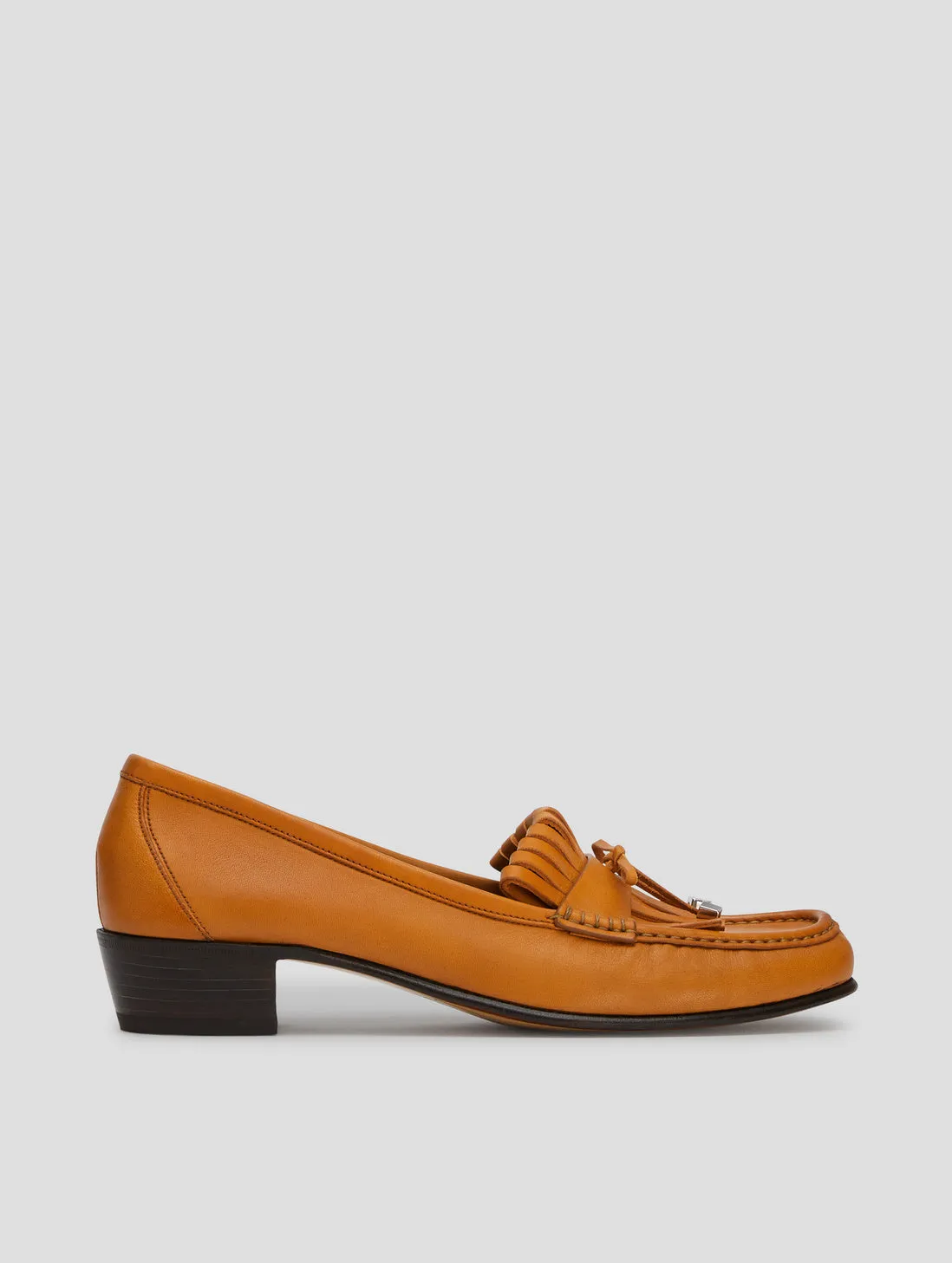 JULIAN 30MM "MOJAVE" LOAFER IN TANGERINE CALFSKIN