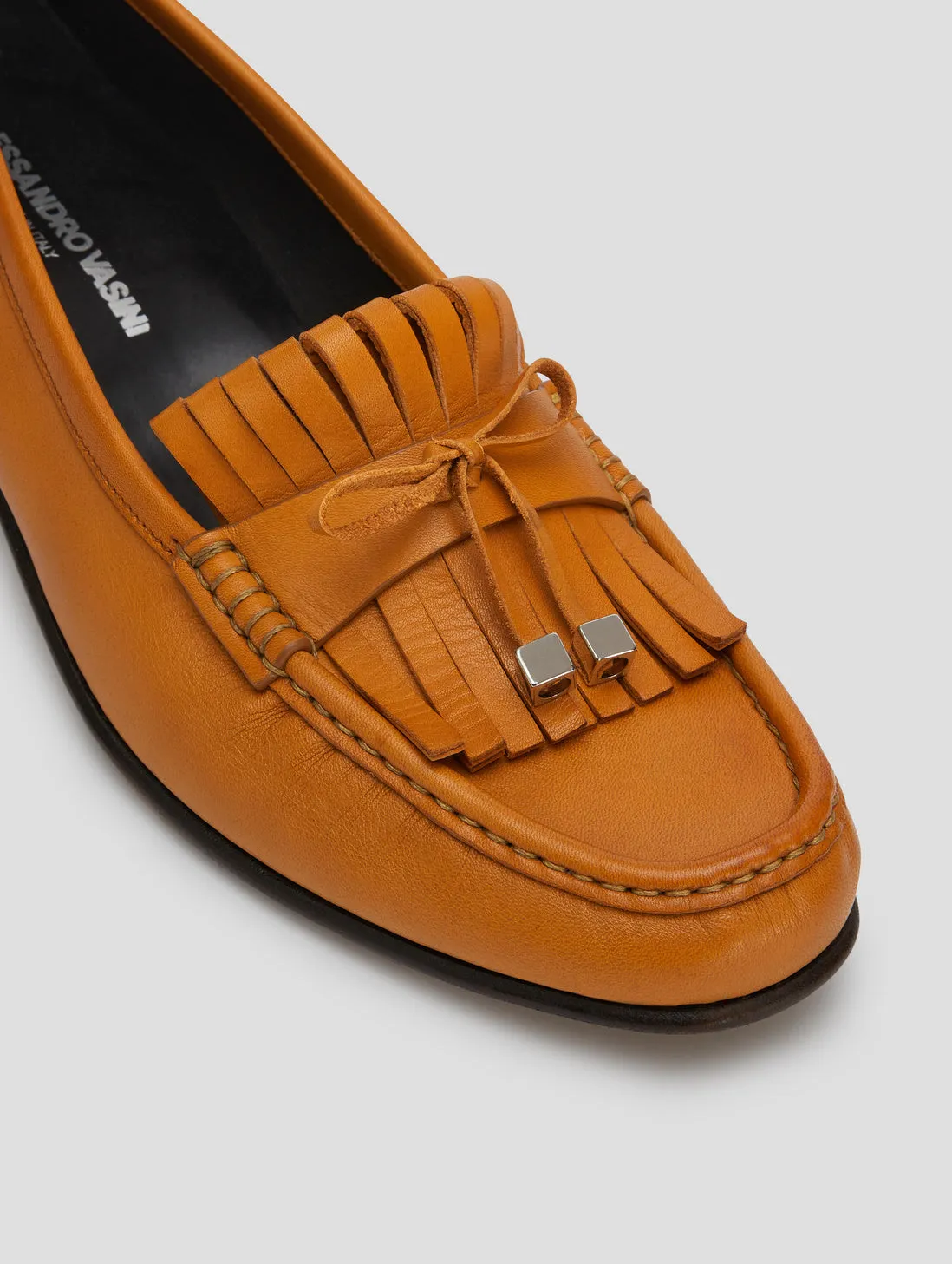 JULIAN 30MM "MOJAVE" LOAFER IN TANGERINE CALFSKIN