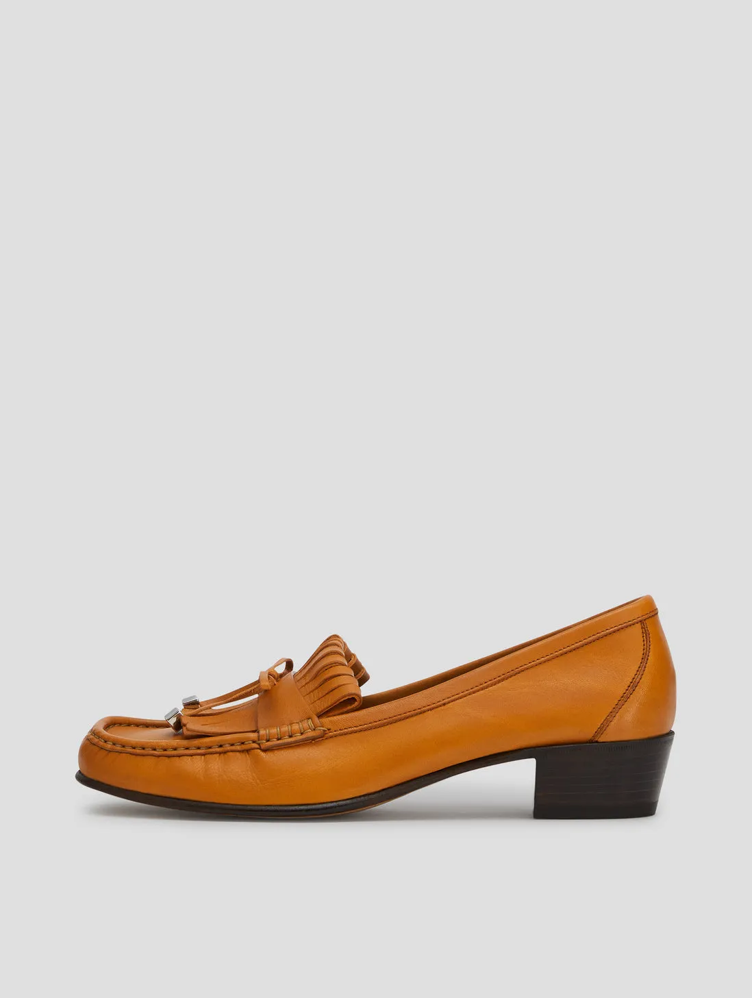 JULIAN 30MM "MOJAVE" LOAFER IN TANGERINE CALFSKIN