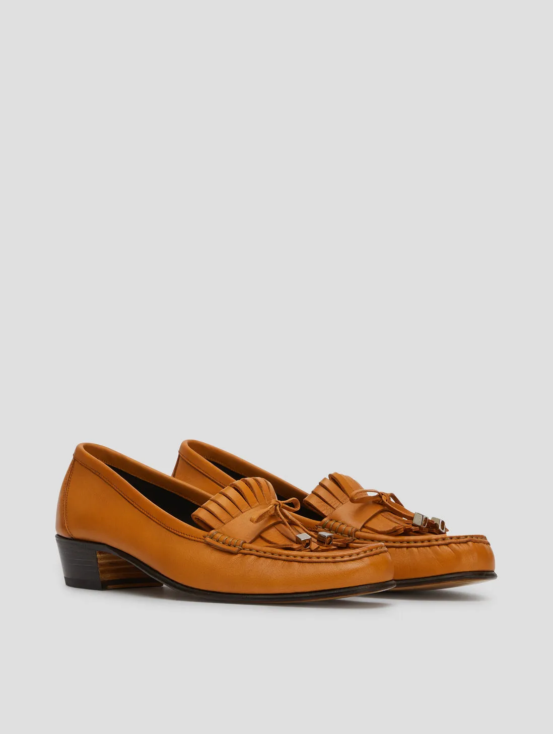 JULIAN 30MM "MOJAVE" LOAFER IN TANGERINE CALFSKIN