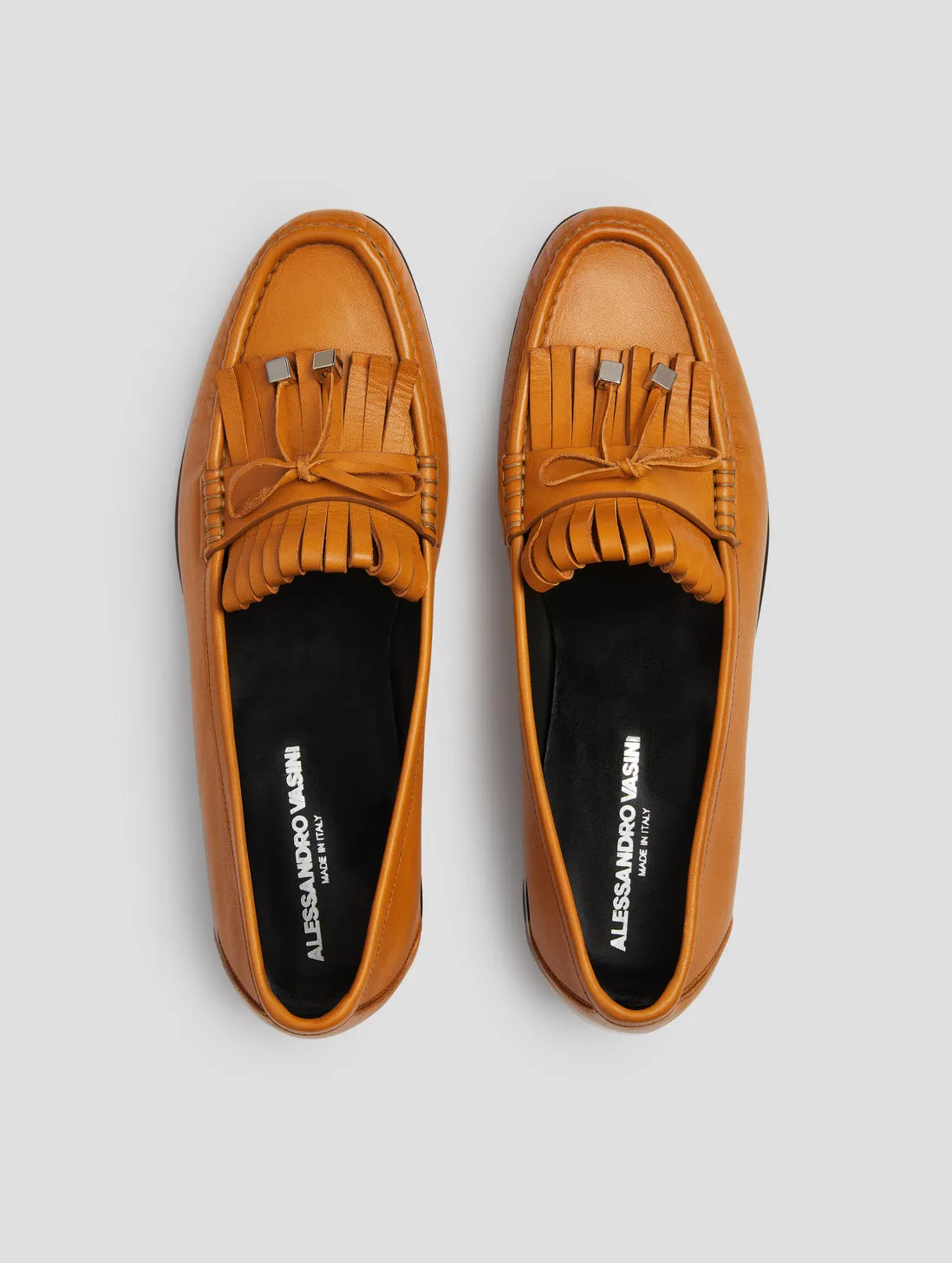 JULIAN 30MM "MOJAVE" LOAFER IN TANGERINE CALFSKIN