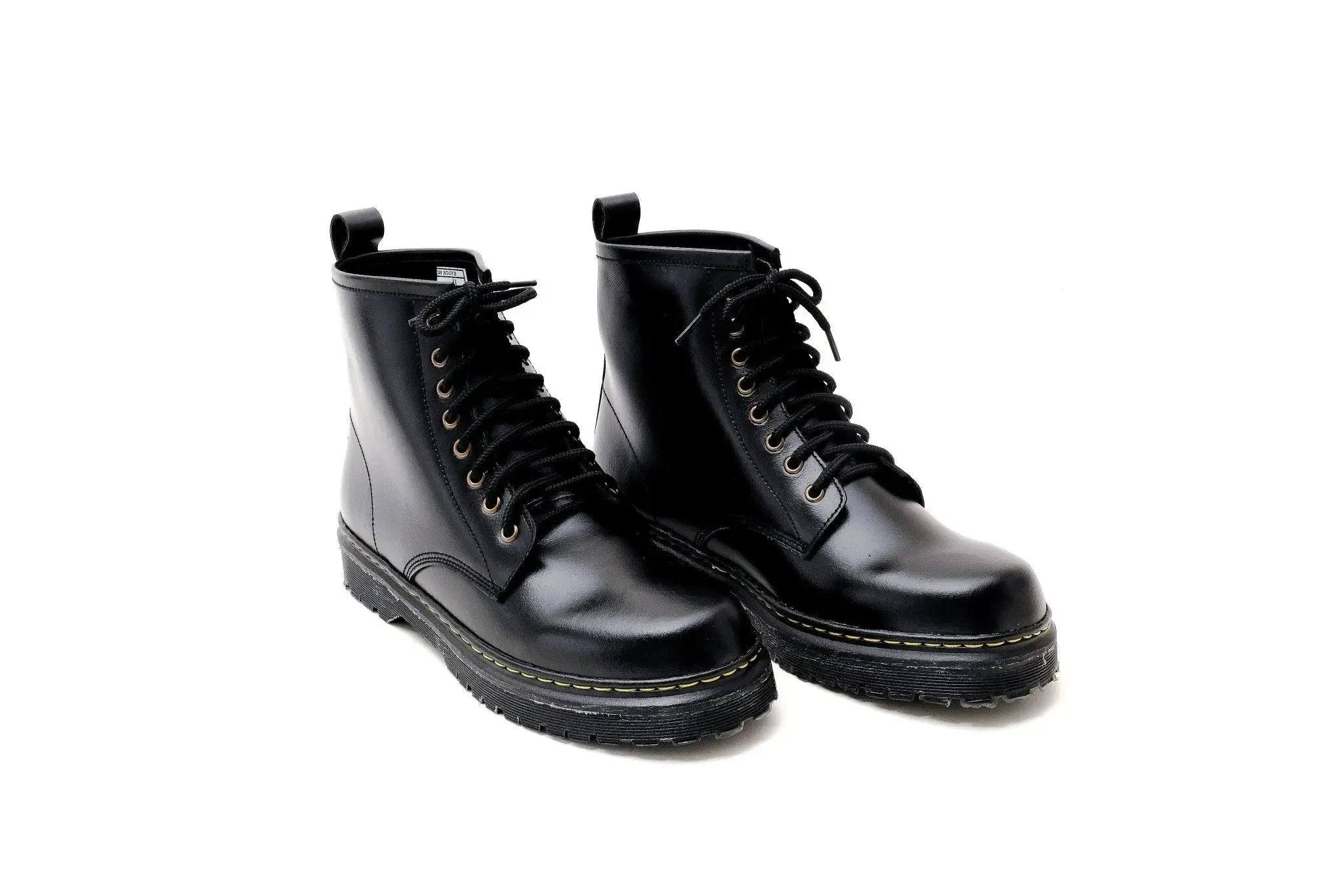 MARCELINO High Cut Leather Riding Boots - Black