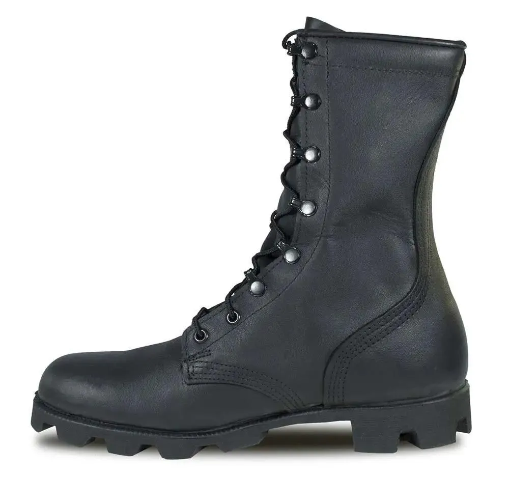 McRae Black All-Leather Combat Boot with Panama Sole 6189