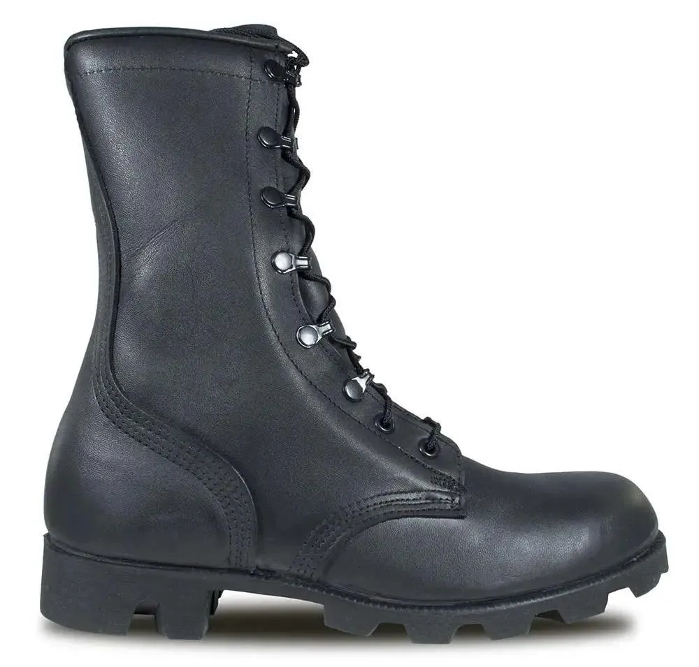 McRae Black All-Leather Combat Boot with Panama Sole 6189