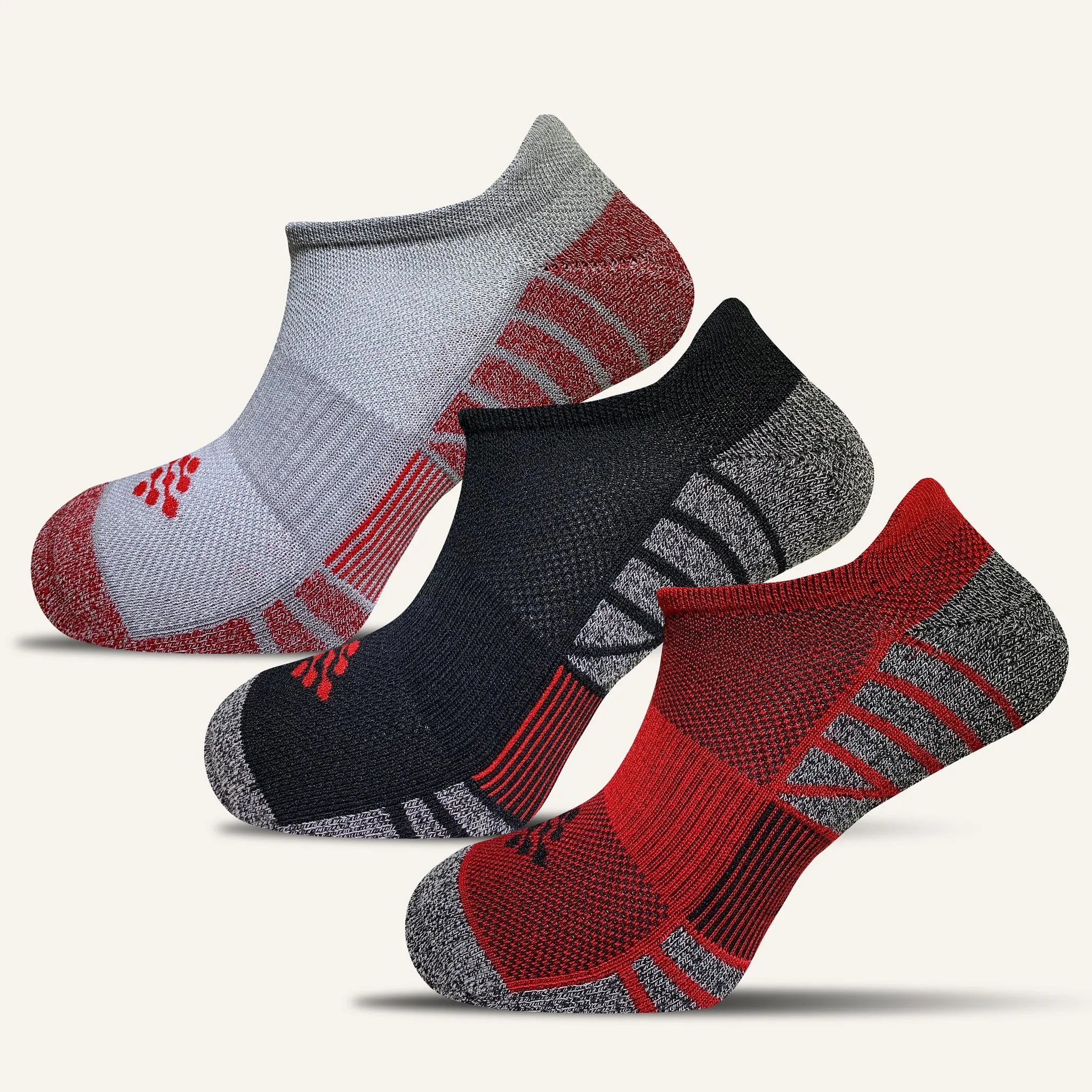 Men's Colorful Performance No Show Socks with Tab- 3 Pair