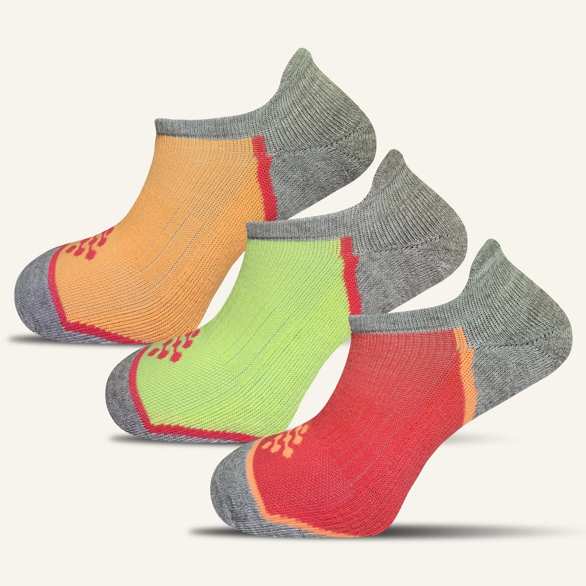 Men's Colorful Performance No Show Socks with Tab- 3 Pair