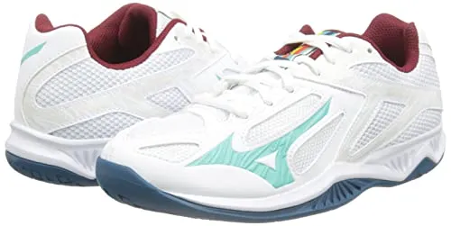 Mizuno Lightning Star Z6 JR Volleyball-Schuh, Wht Turquoise Mblue, 36 EU