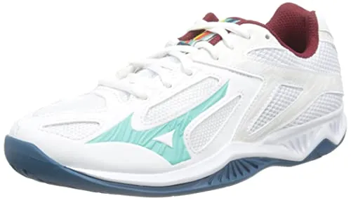 Mizuno Lightning Star Z6 Jr Volleyball-Schuh, Wht Turquoise Mblue, 37.5 EU