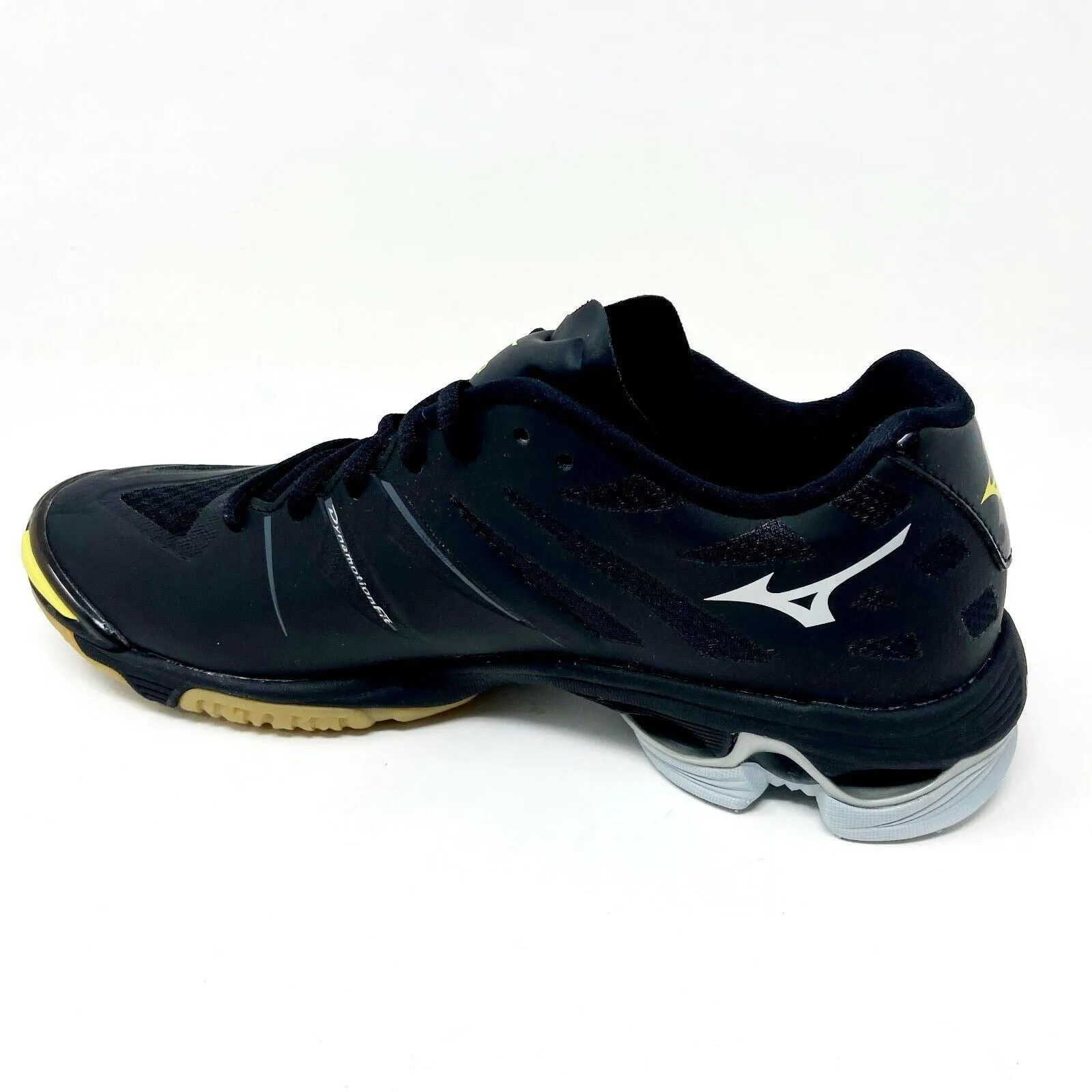 Mizuno Wave Lightning Z Black Silver Yellow Womens Traction Volleyball Shoes