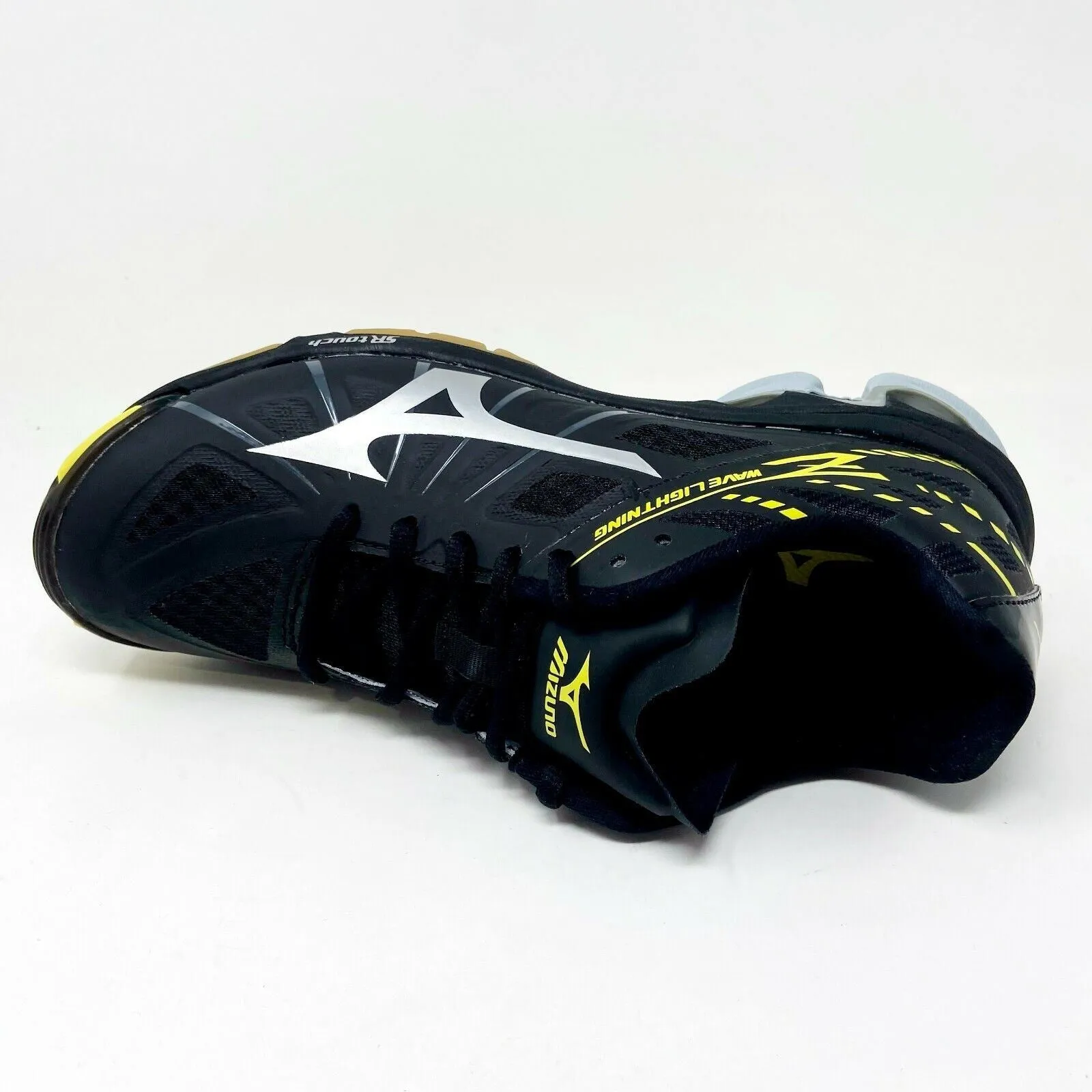 Mizuno Wave Lightning Z Black Silver Yellow Womens Traction Volleyball Shoes