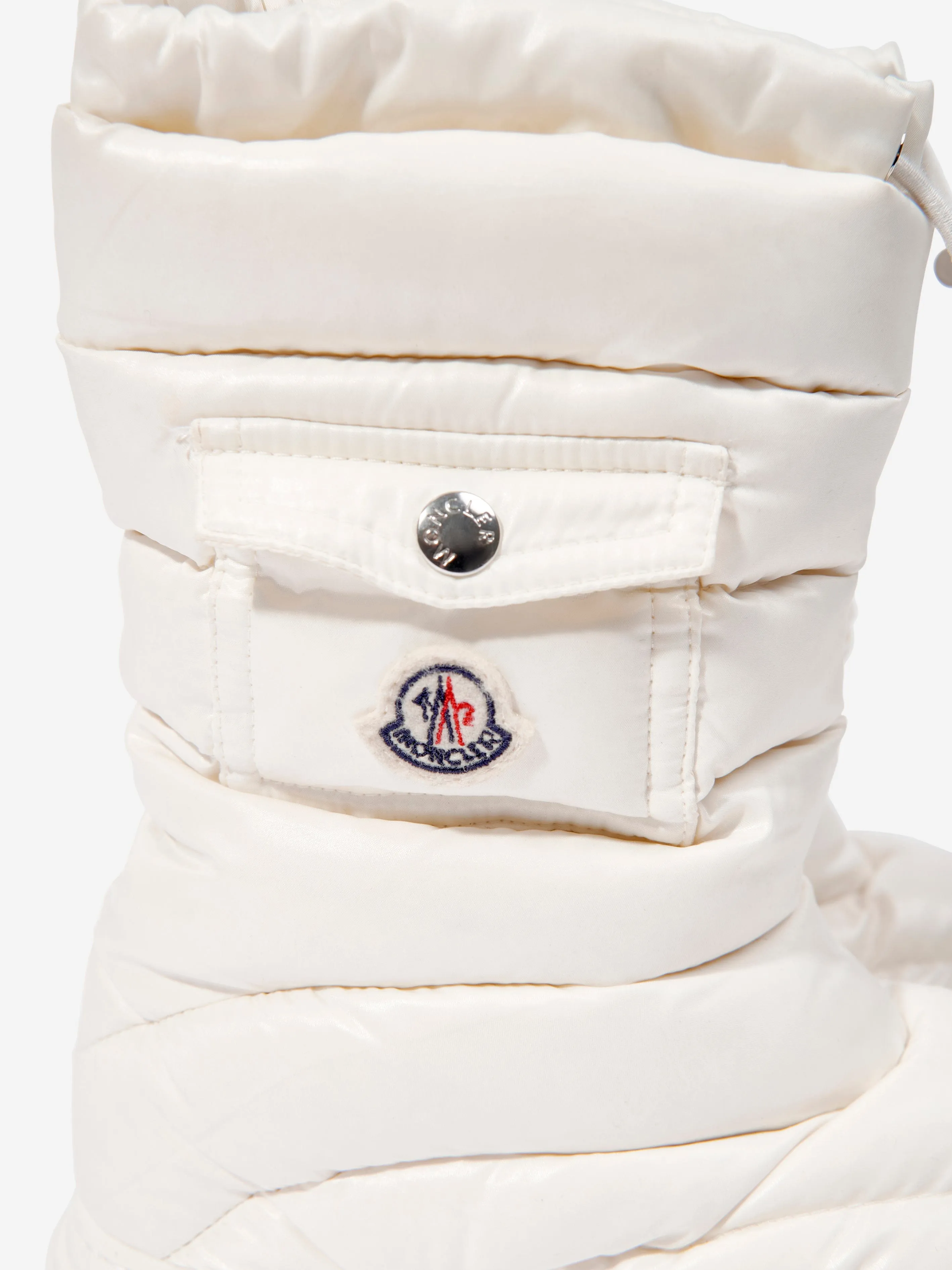 Moncler Enfant Kids Down Padded Petit Gaia Pocket Snow Boots in Ivory