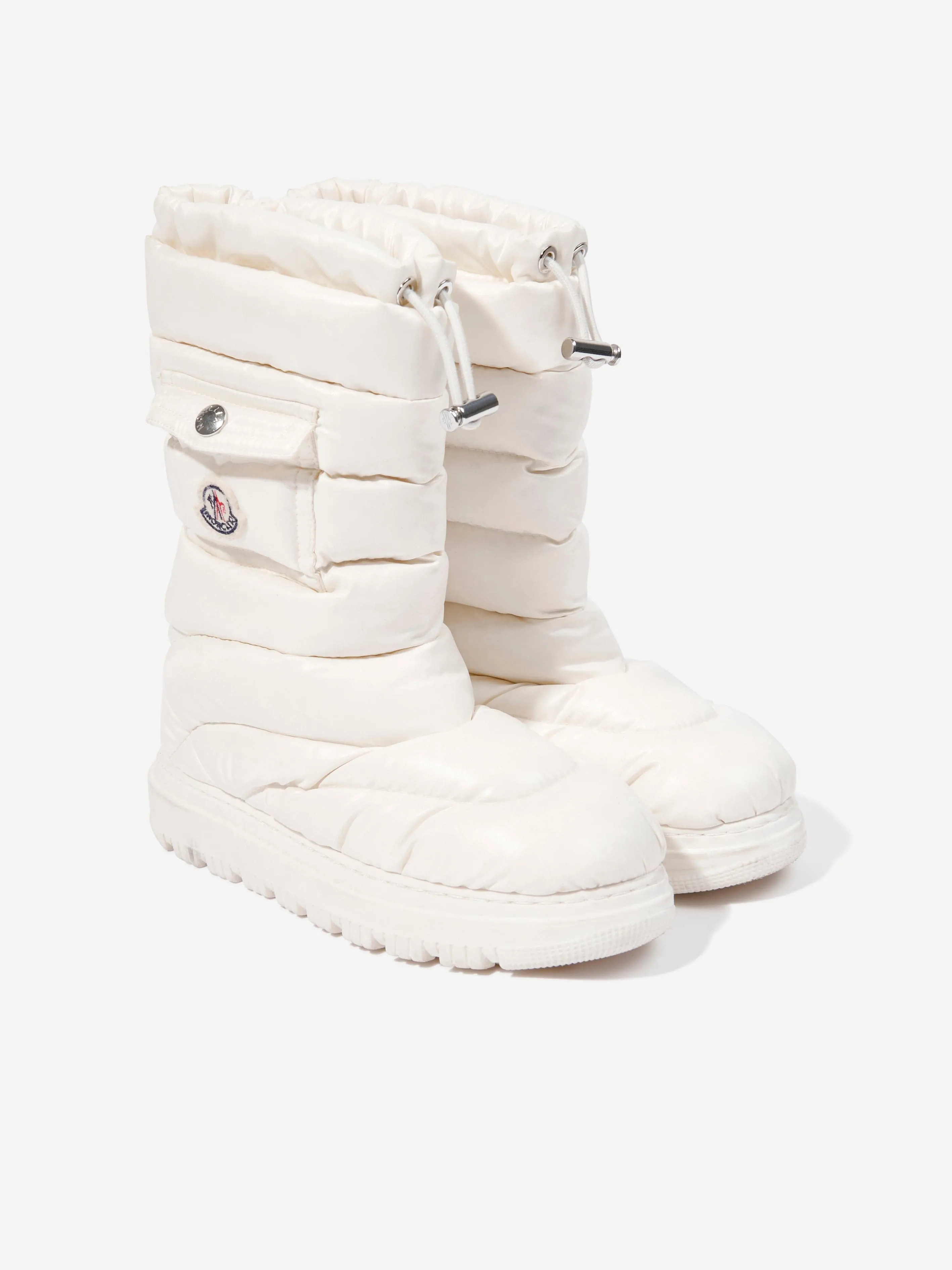 Moncler Enfant Kids Down Padded Petit Gaia Pocket Snow Boots in Ivory