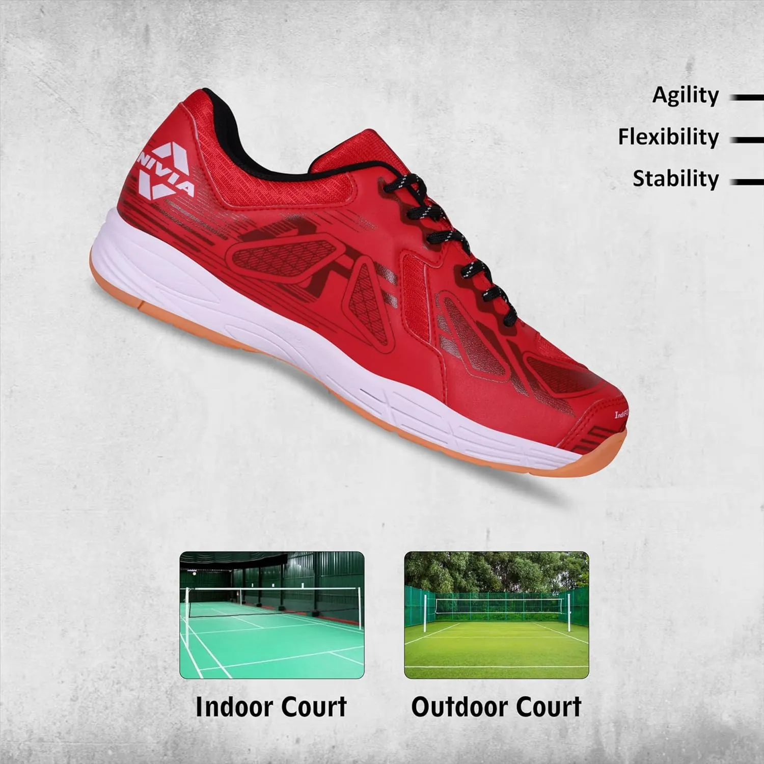 Nivia Appeal 3.0 Badminton Shoes (Crimson Red)