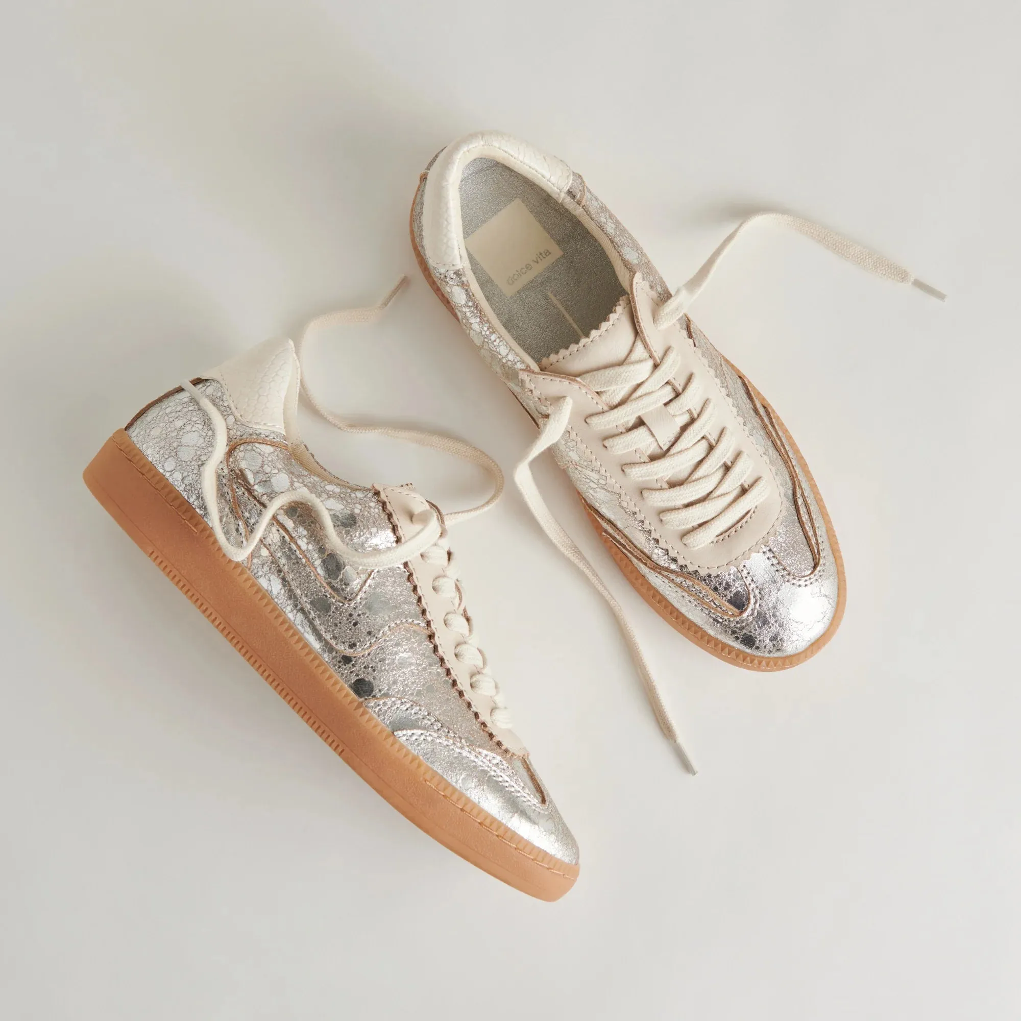 Notice Sneakers - Silver Distressed Leather