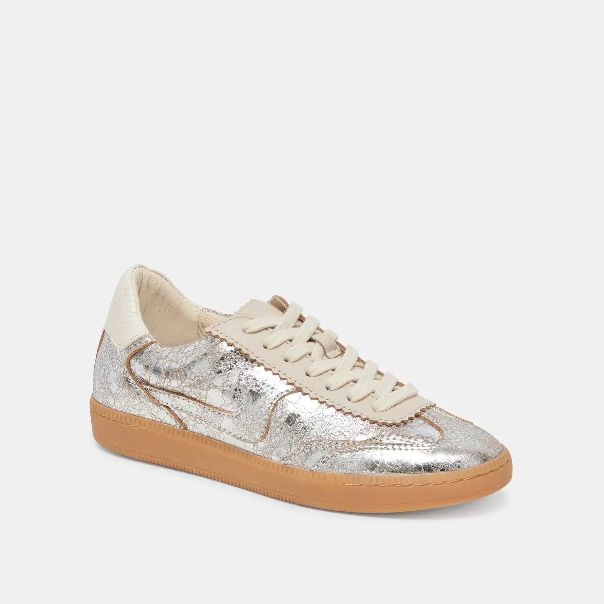 Notice Sneakers - Silver Distressed Leather