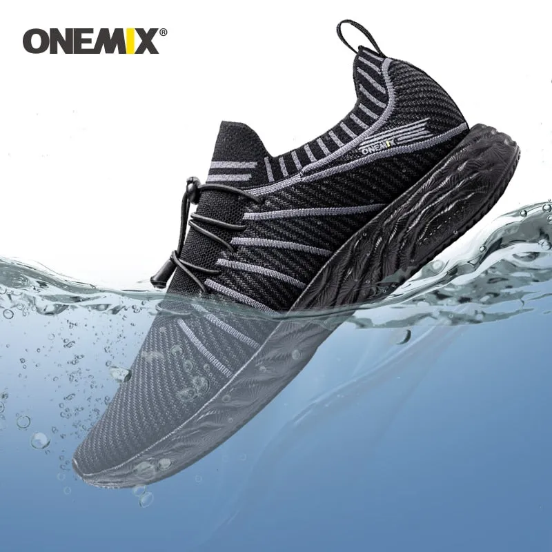 ONEMIX top sale waterproof   Casual Sport Shoes Summer Ultralight Elastic Running Sneakers  Training Tennis Shoes