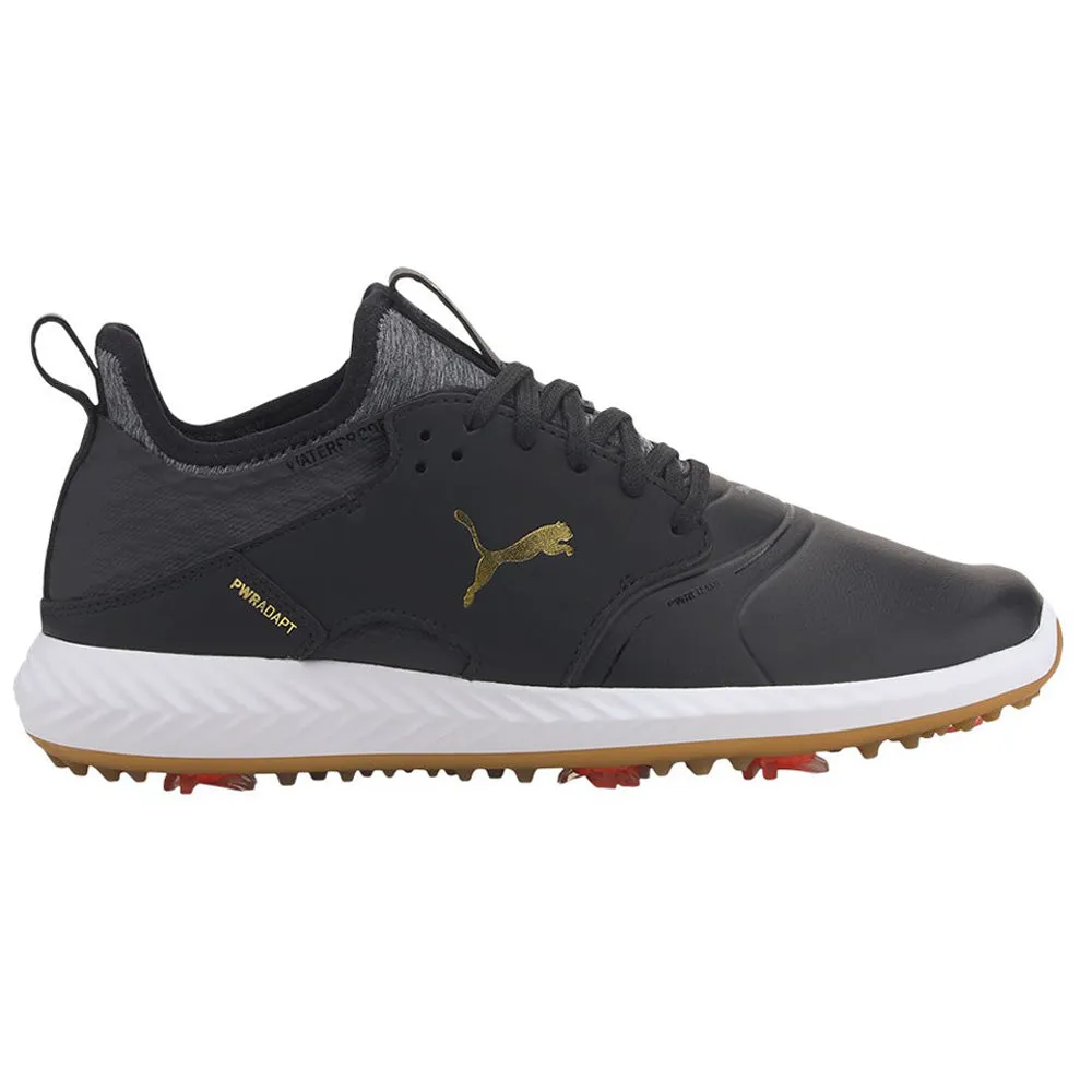 Puma Ignite PWRADAPT Caged Crafted Spiked Waterproof Shoes - Puma Black/Puma Team Gold