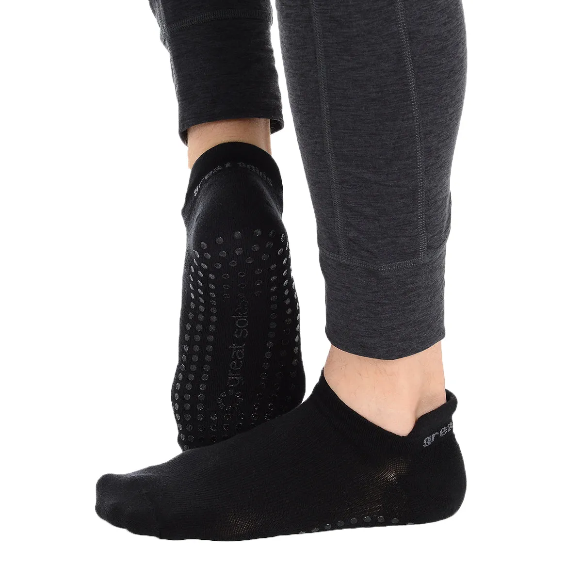 Riley Tab Back Grip Sock - Black/Black