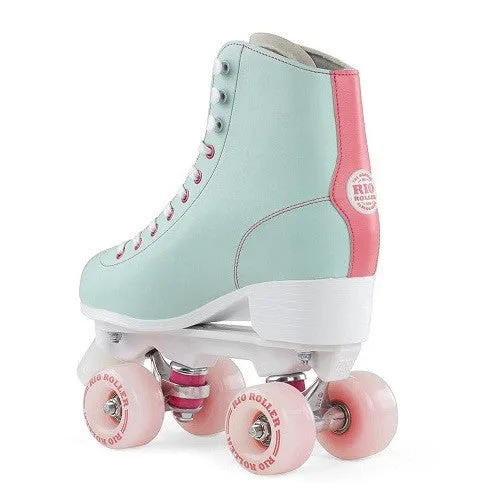 Rio Roller - Script Skates - Teal / Coral