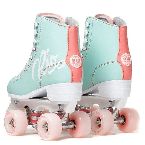 Rio Roller - Script Skates - Teal / Coral