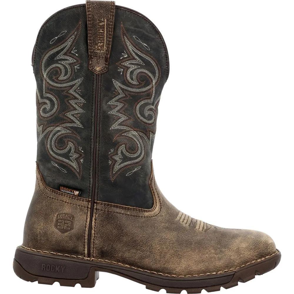 'Rocky' Men's 11" Legacy 32 EH WP Western Square Toe - Brown