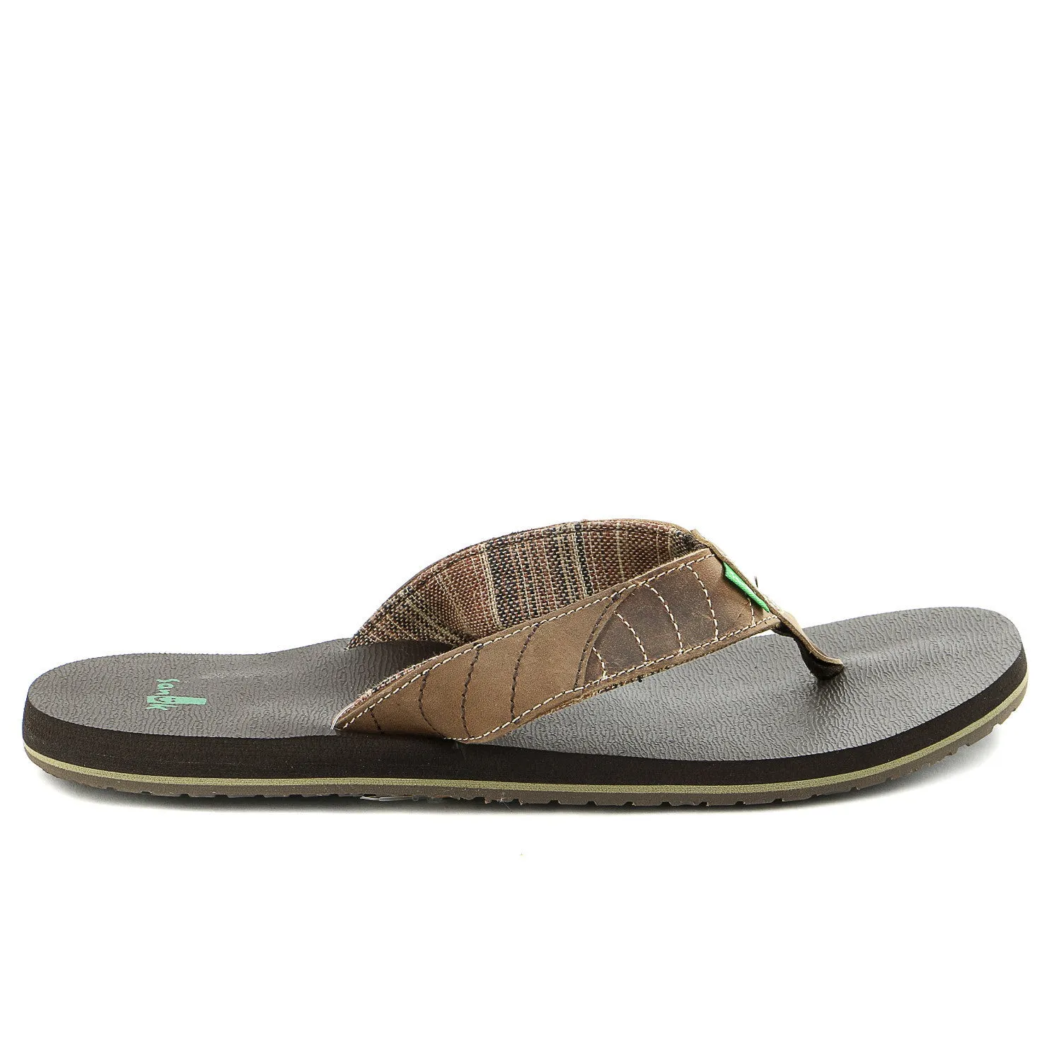 Sanuk Pave The Wave Flip Flop - Dark Brown/Tan - Mens