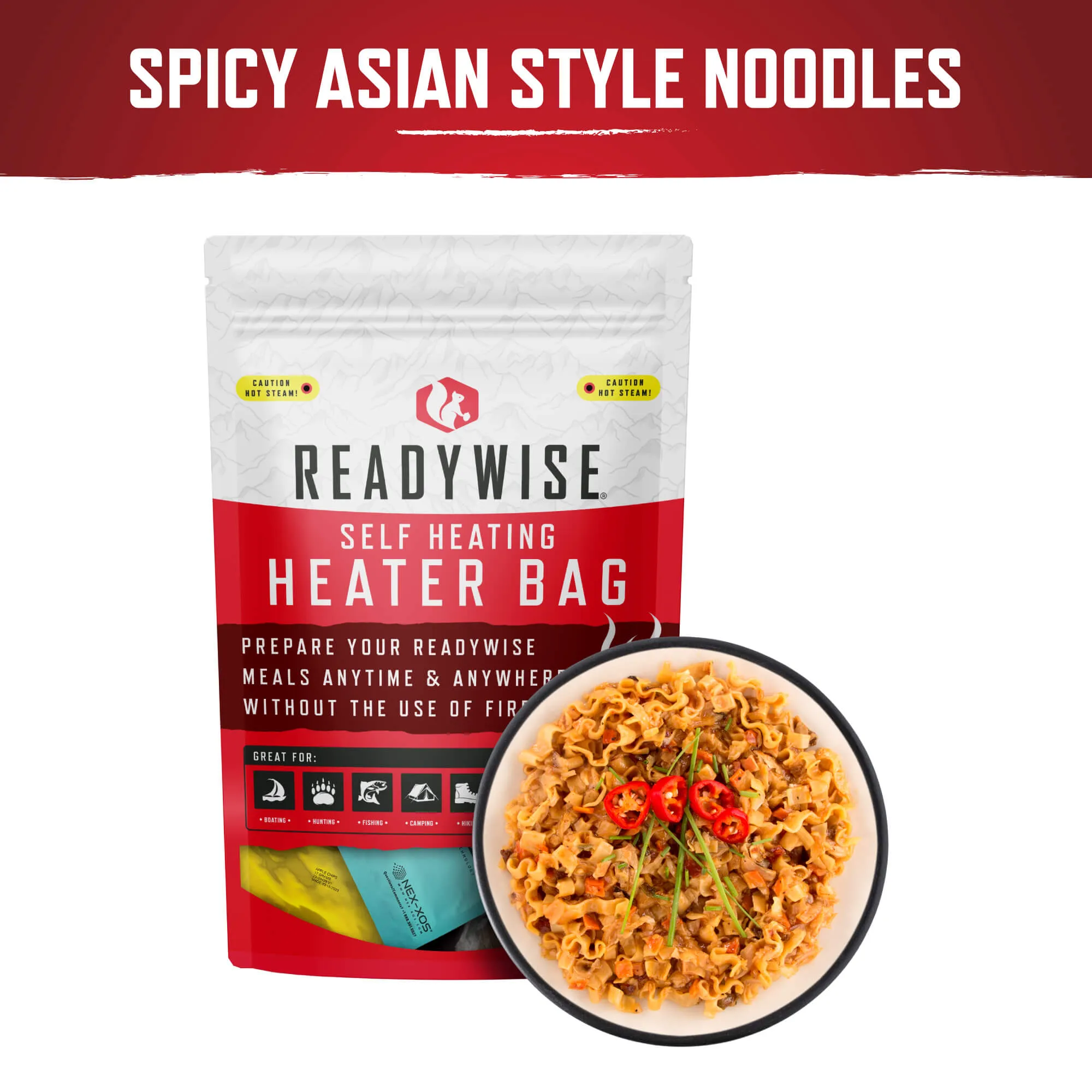 Self Heating Kit - Spicy Asian Style Noodles   Snack