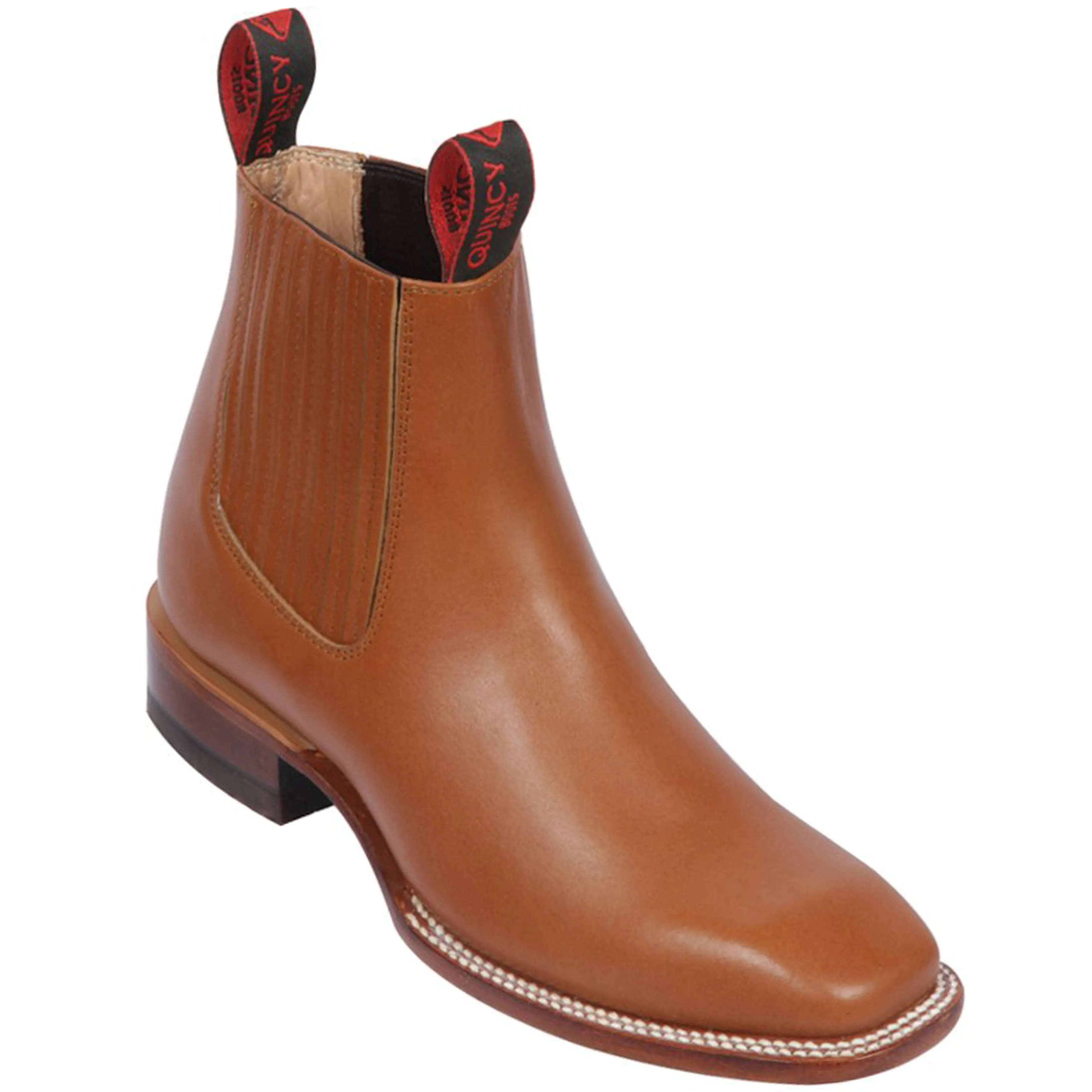 Short Cowboy Boots Square Toe - Honey