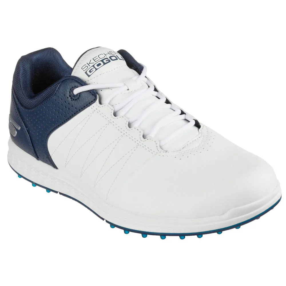 Skechers Go Golf Pivot Spikeless Waterproof Shoes - White/Navy