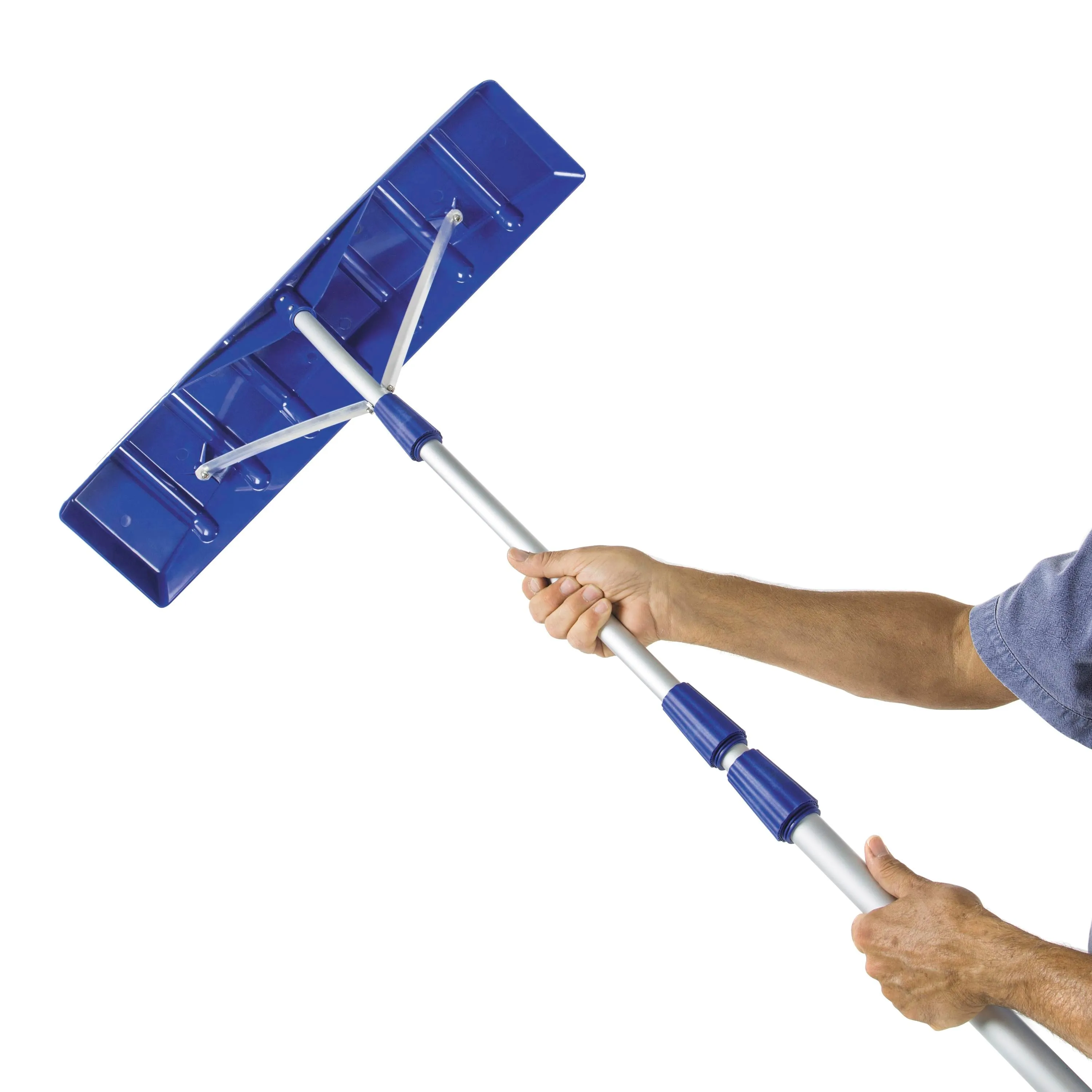 Snow Joe RJ204M Telescoping Snow Shovel Roof Rake | 21-Foot Extension | Poly Blade