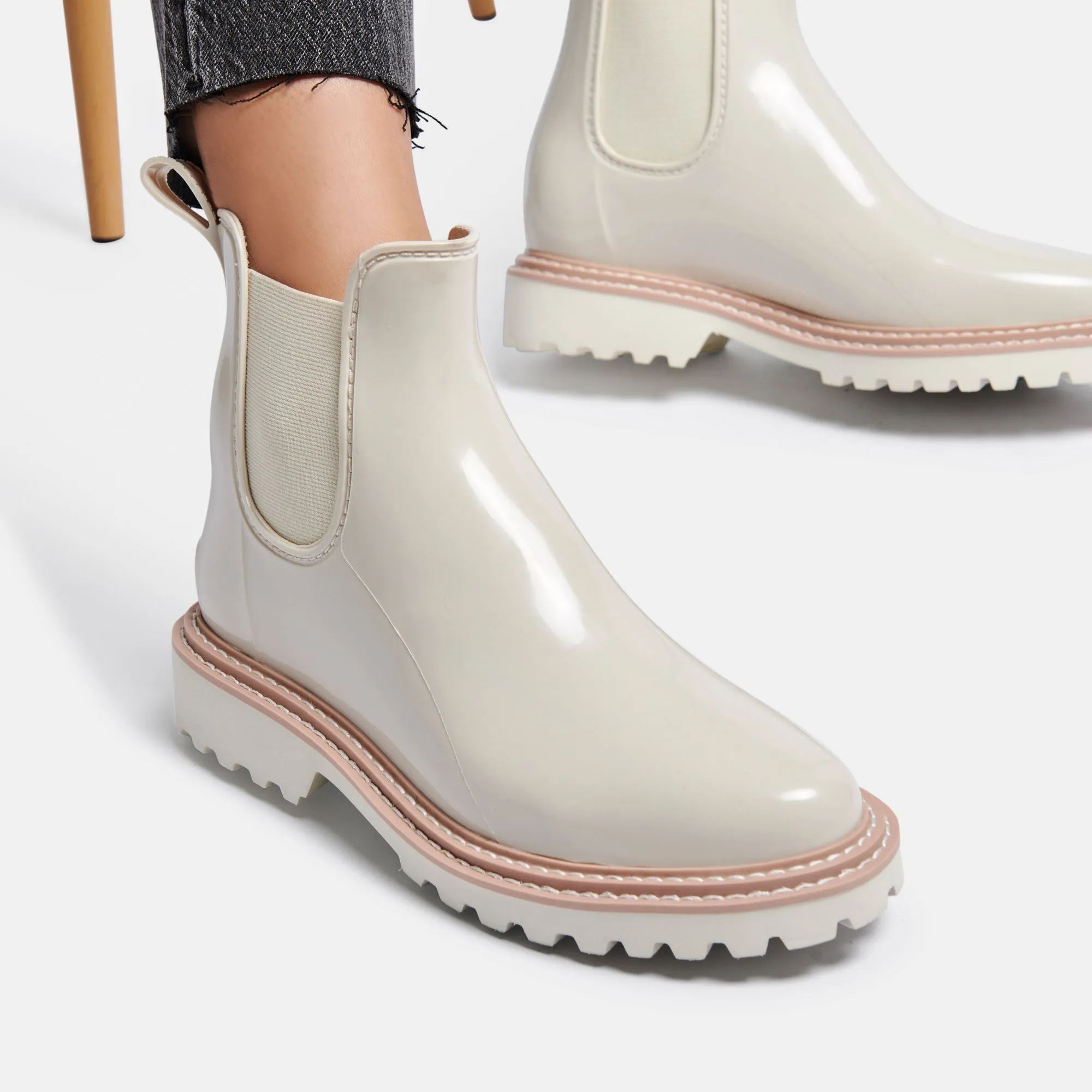 STORMY RAINBOOTS IVORY PATENT STELLA