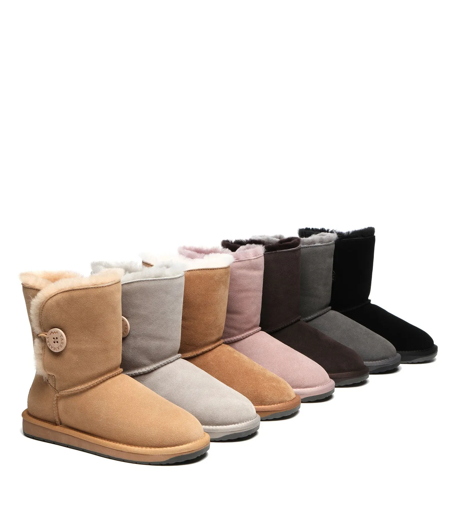 TARRAMARRA Sheepskin Wool Short Button Plus UGG BOOTS - TA3053