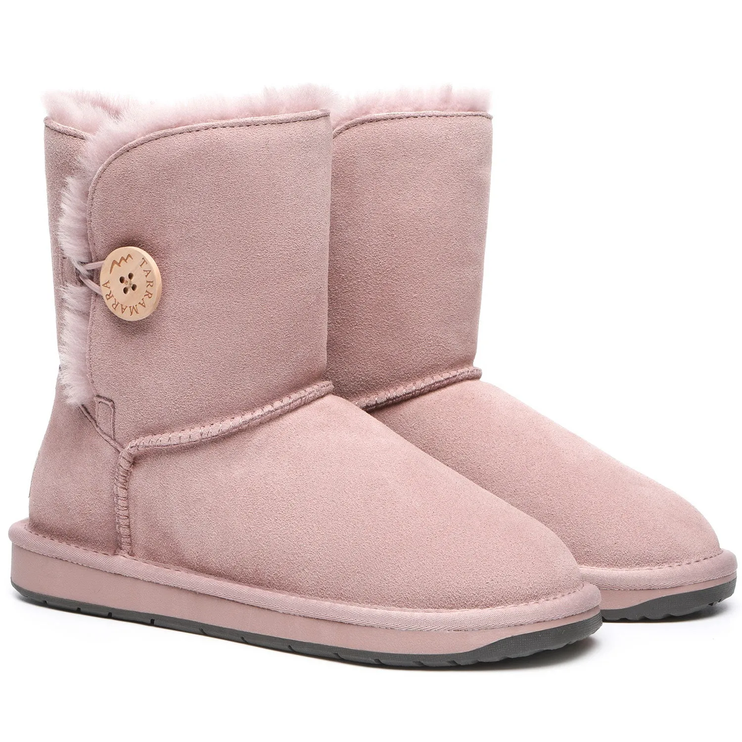 TARRAMARRA Sheepskin Wool Short Button Plus UGG BOOTS - TA3053