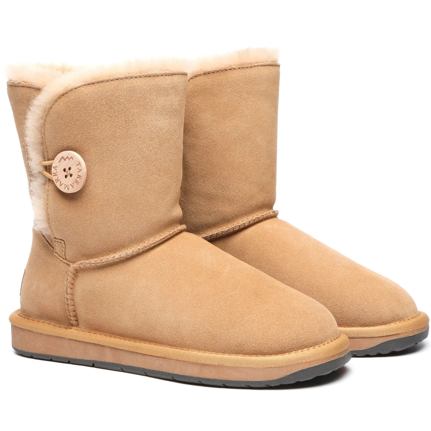 TARRAMARRA Sheepskin Wool Short Button Plus UGG BOOTS - TA3053