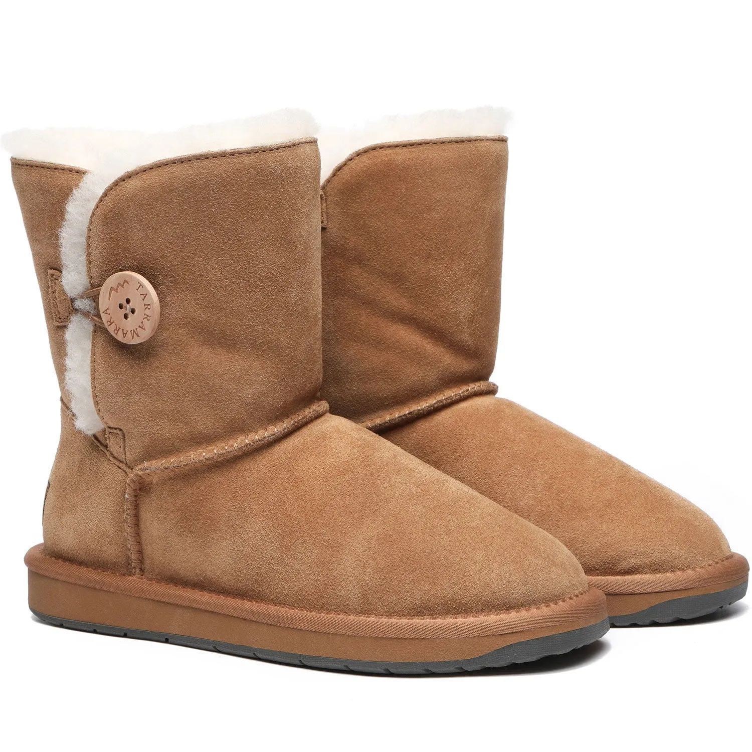 TARRAMARRA Sheepskin Wool Short Button Plus UGG BOOTS - TA3053