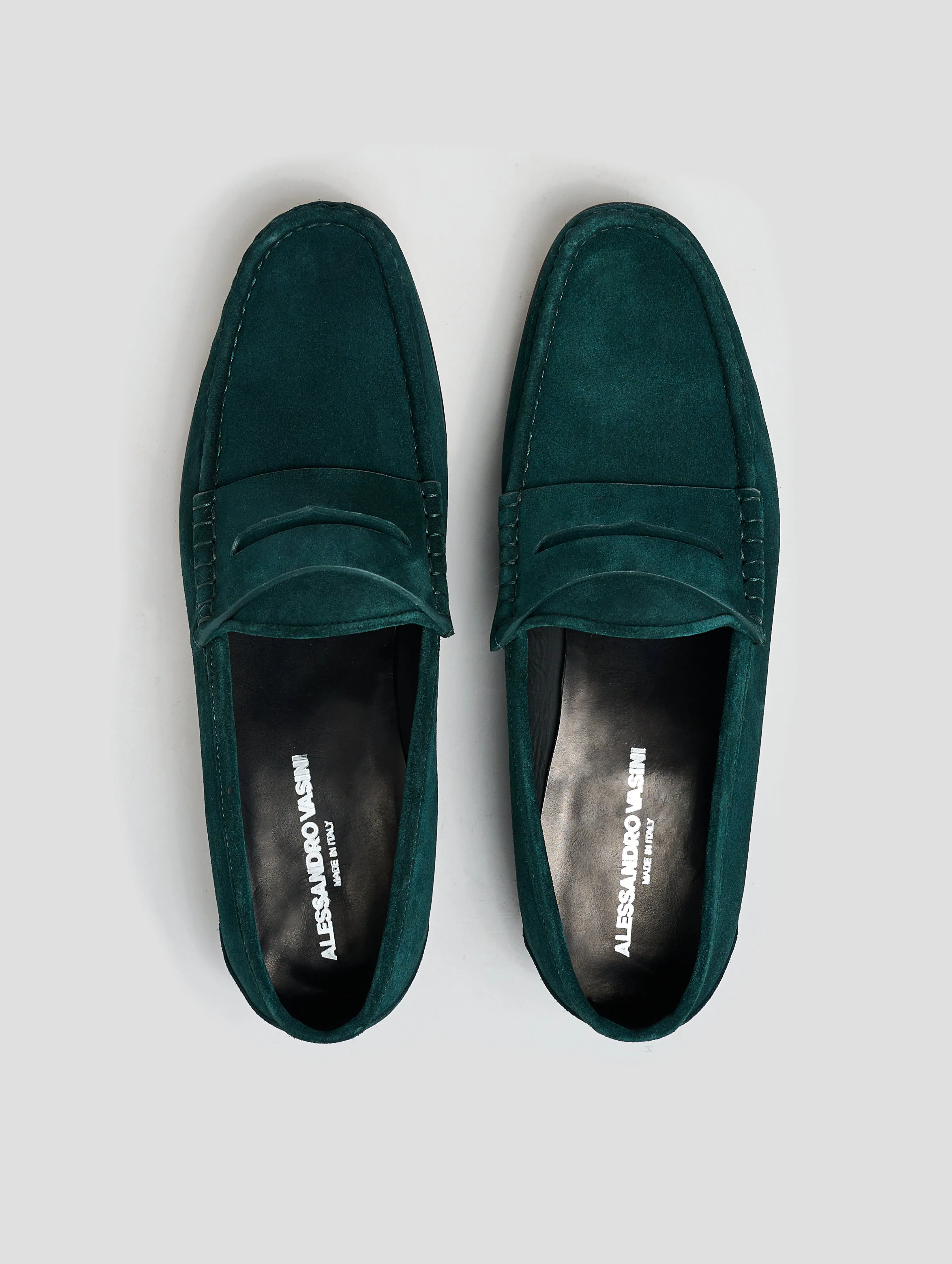 TONY PENNY LOAFER IN EMERALD GREEN SUEDE - Woman