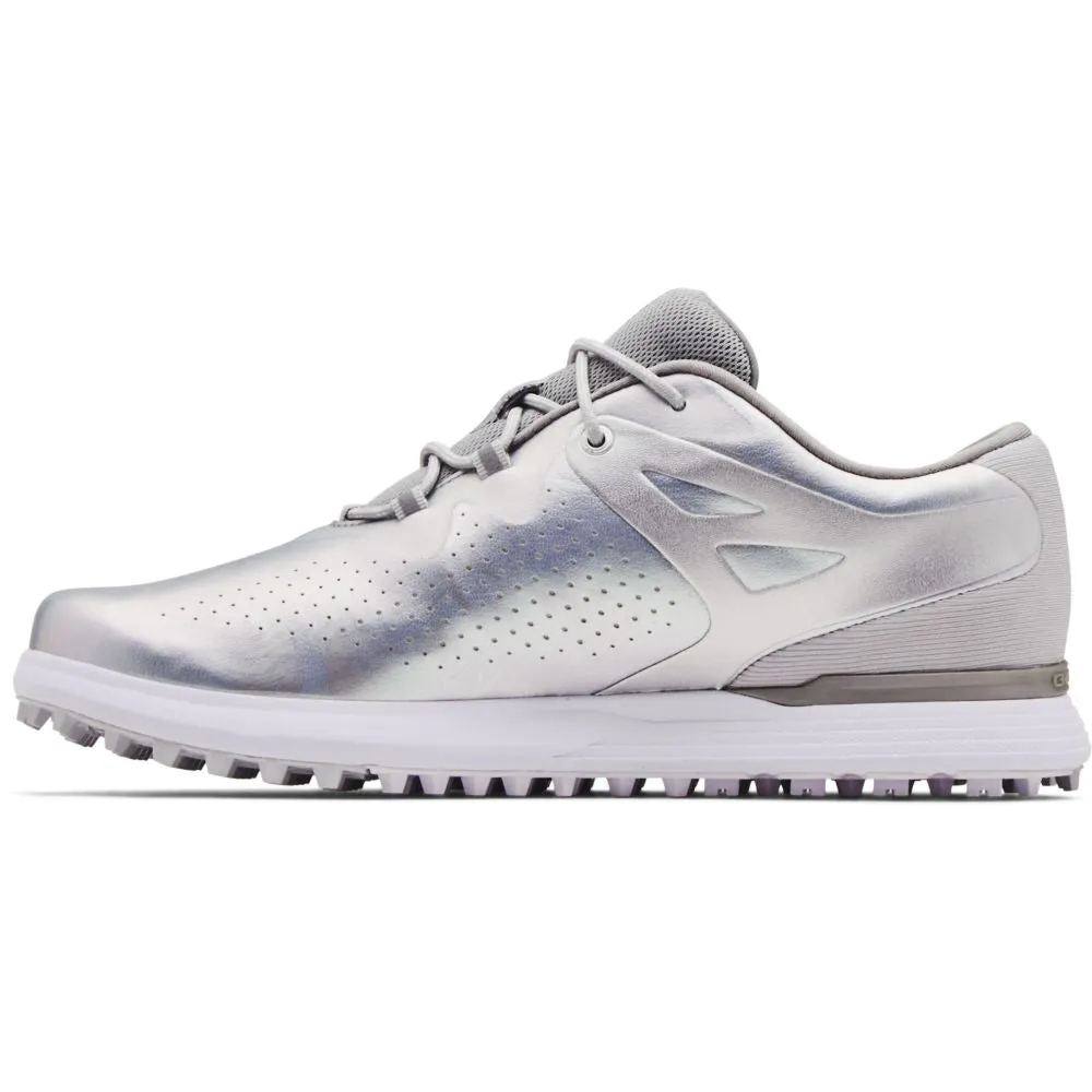 Under Armour Charged Breathe Spikeless Ladies Shoes - White/Silver