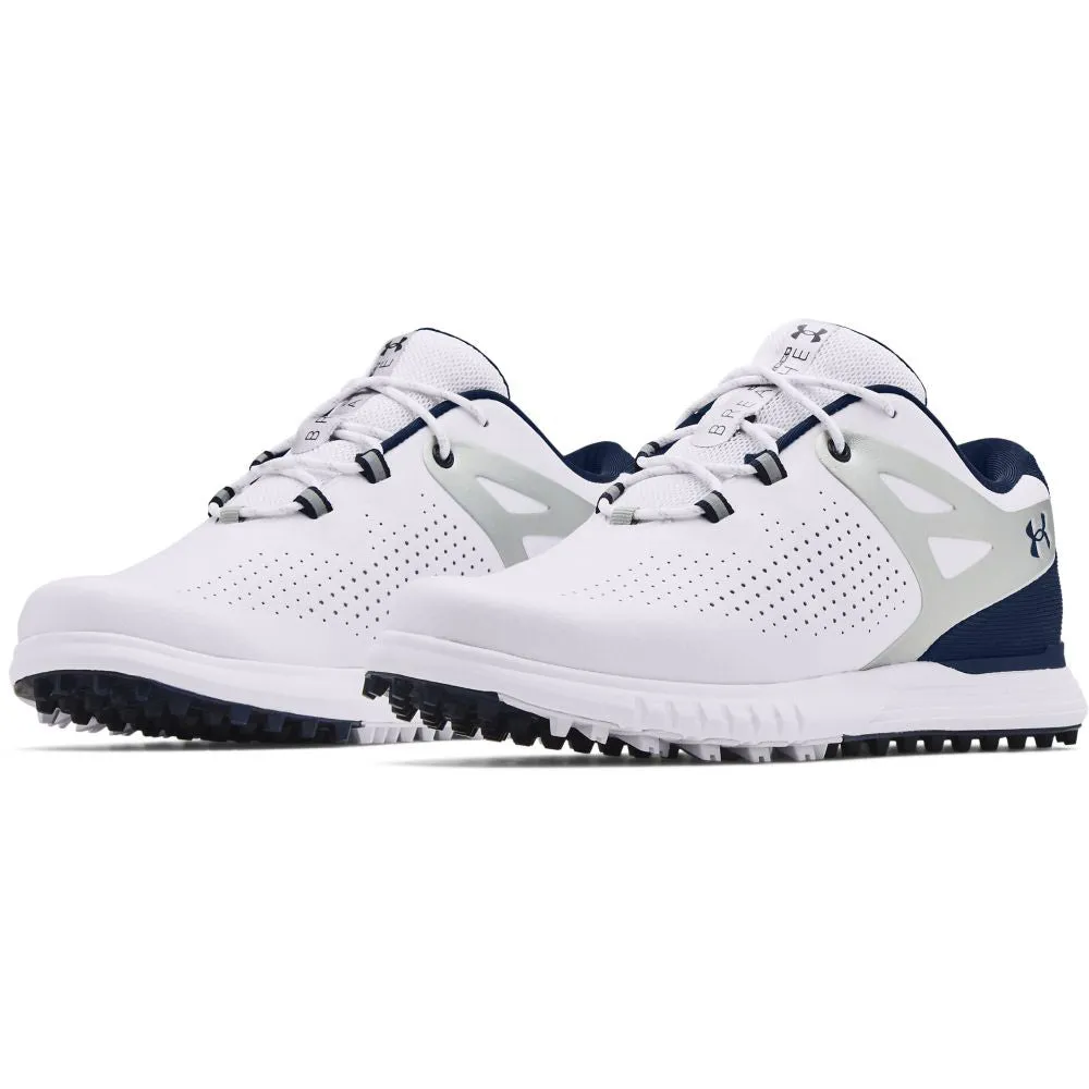 Under Armour Ladies Charged Breathe Spikeless Shoes - White/Academy