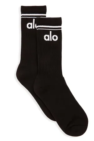 Unisex Throwback Sock - Black/White