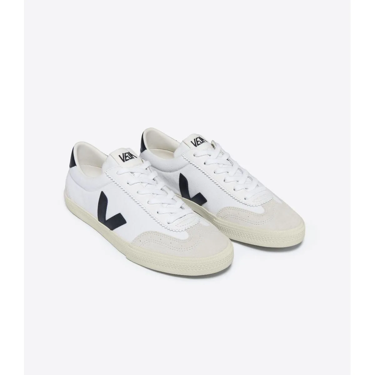 Veja Men's Volley Canvas Sneaker in White Black