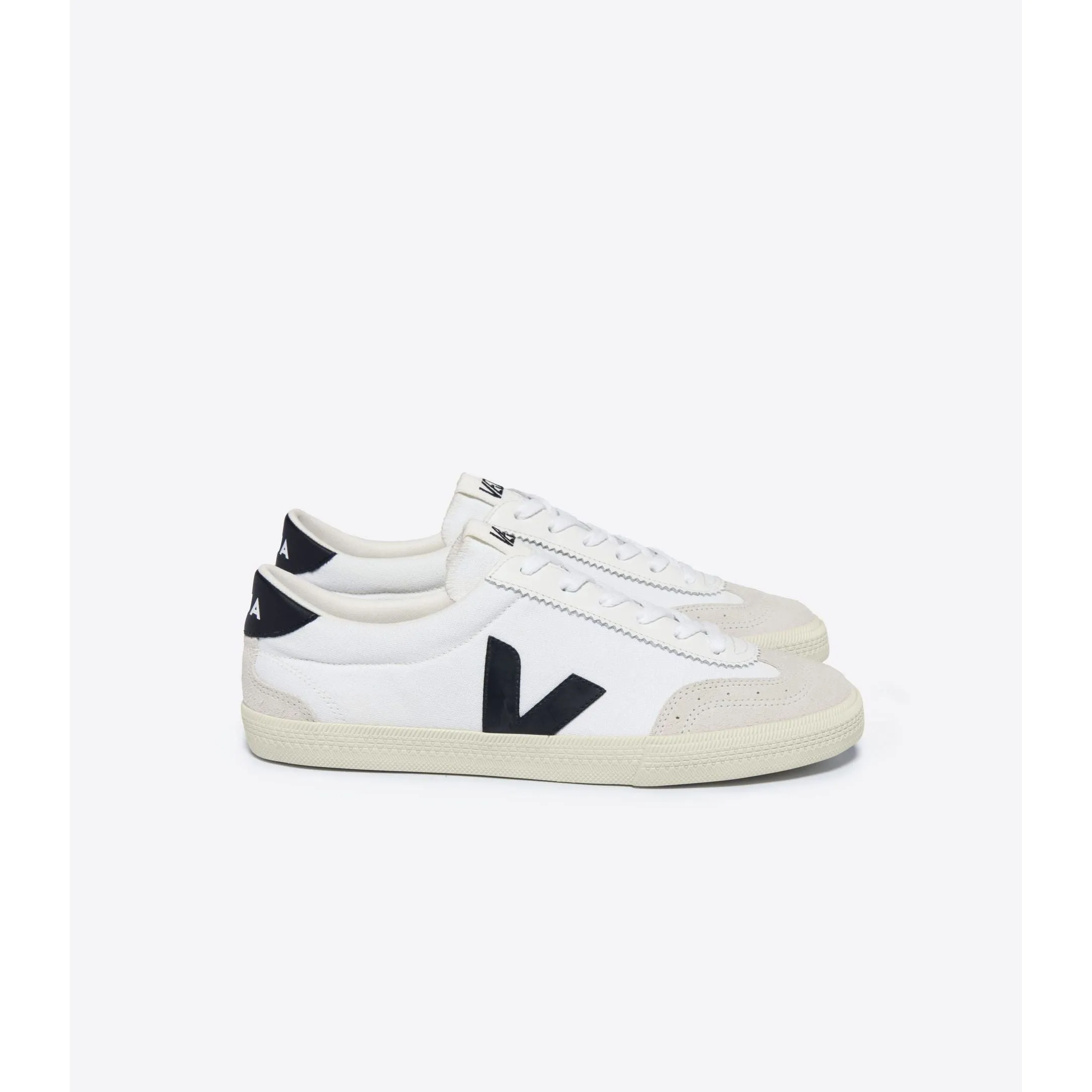 Veja Men's Volley Canvas Sneaker in White Black