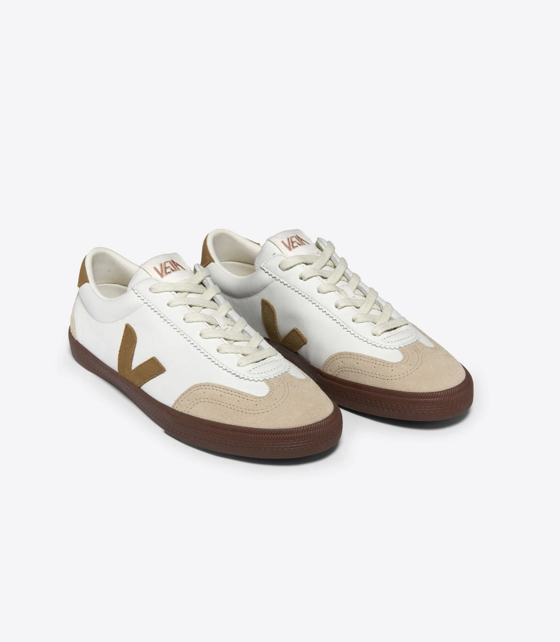 VEJA Volley Leather White Tent - Bark