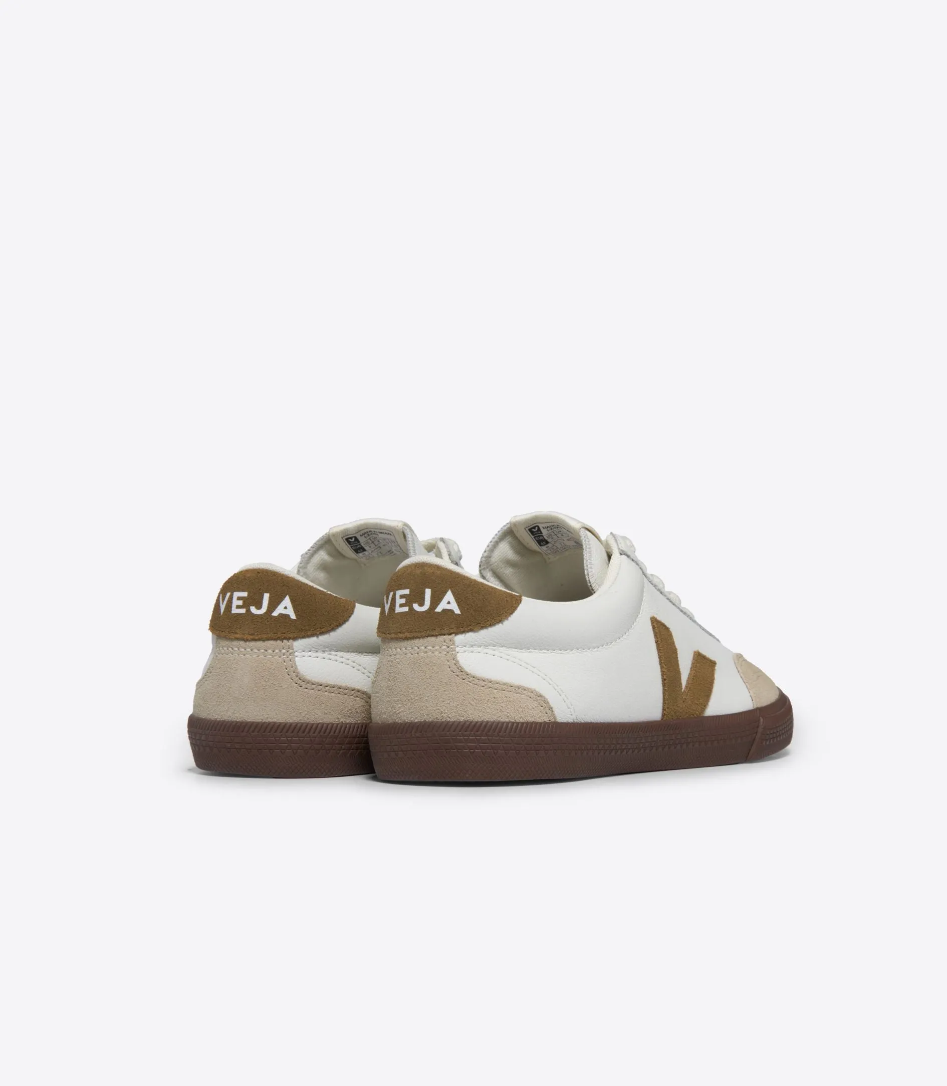 VEJA Volley Leather White Tent - Bark