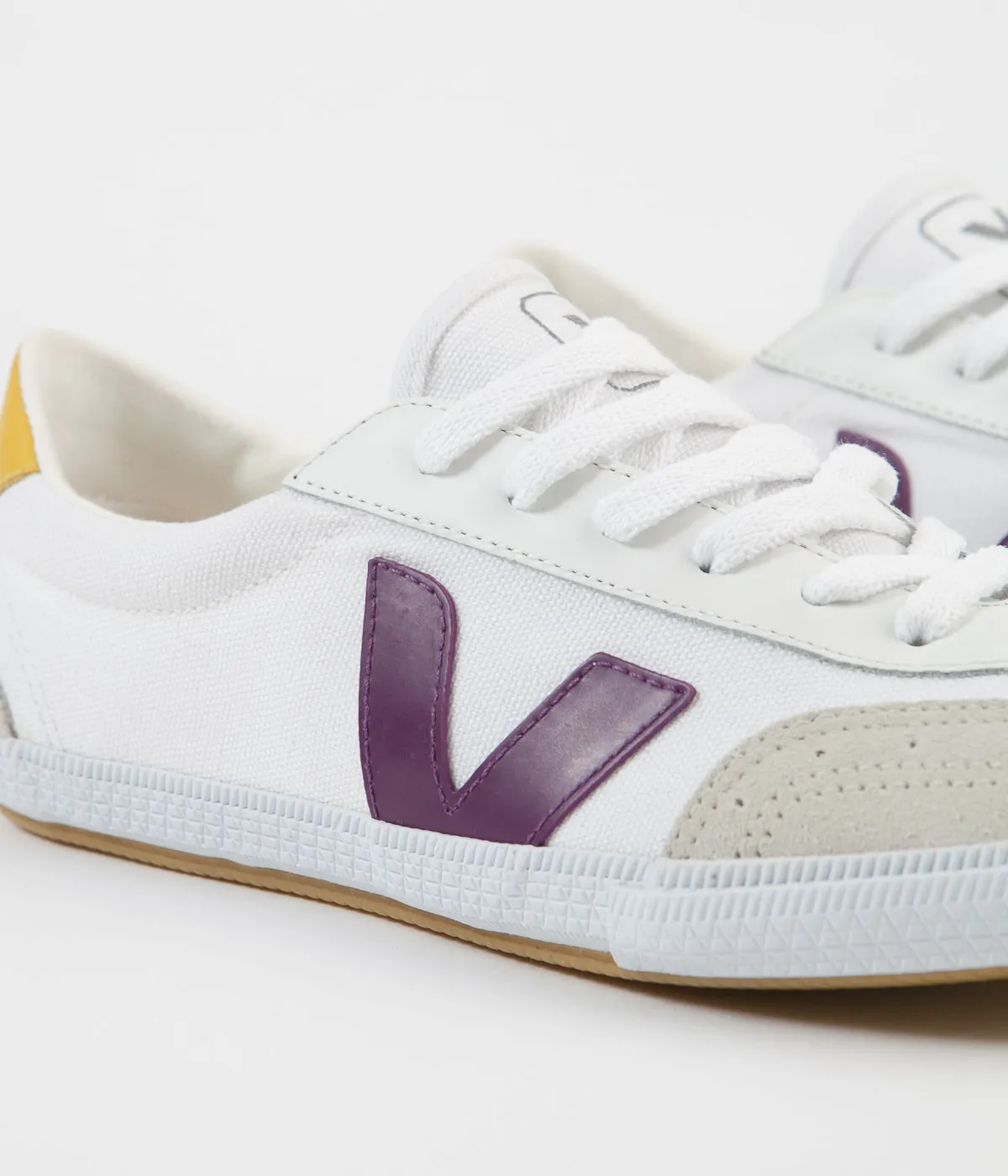 Veja Womens Volley Canvas Shoes - White / Berry / Gold / Yellow